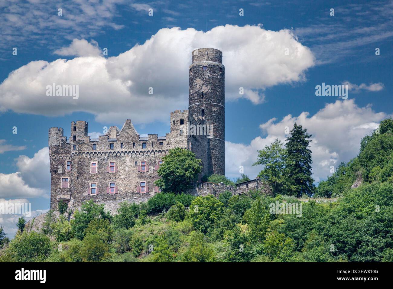 Rheintal, Deutschland. Maus Schloss. Stockfoto