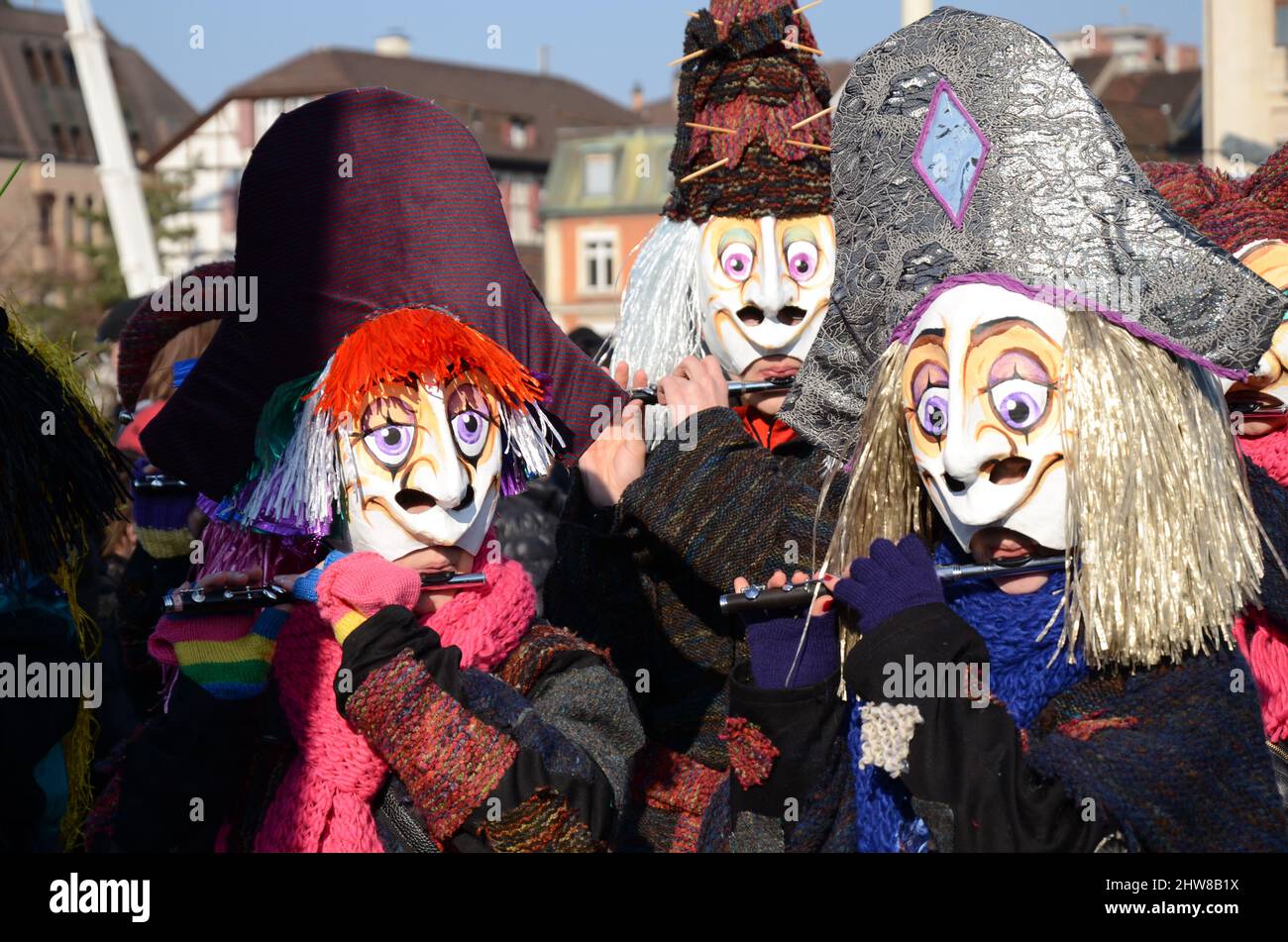 SCHWEIZER, Bâle, Karneval, Fasnacht, UNESCO, Immaterielles Kulturerbe der Menschheit Stockfoto