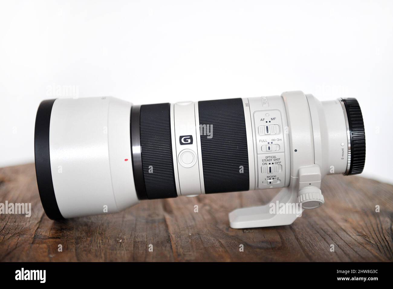 70-200mm G-Objektiv von Sony. Manchester, Großbritannien. Stockfoto