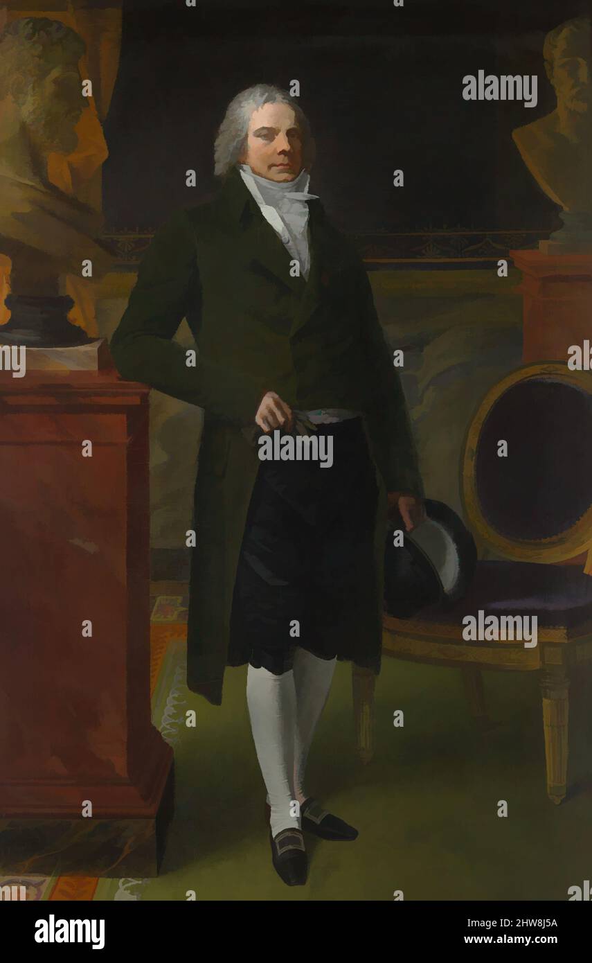 Kunst inspiriert von Charles Maurice de Talleyrand Périgord (1754–1838), Prince de Talleyrand, 1817, Öl auf Leinwand, 85 x 55 7/8 Zoll (215,9 x 141,9 cm), Gemälde, Pierre Paul Prud'hon (französisch, Cluny 1758–1823 Paris), Talleyrand, eine brillante politische Figur, die unter jedem Franzosen diente, klassische Werke, die von Artotop mit einem Schuss Moderne modernisiert wurden. Formen, Farbe und Wert, auffällige visuelle Wirkung auf Kunst. Emotionen durch Freiheit von Kunstwerken auf zeitgemäße Weise. Eine zeitlose Botschaft, die eine wild kreative neue Richtung verfolgt. Künstler, die sich dem digitalen Medium zuwenden und die Artotop NFT erschaffen Stockfoto