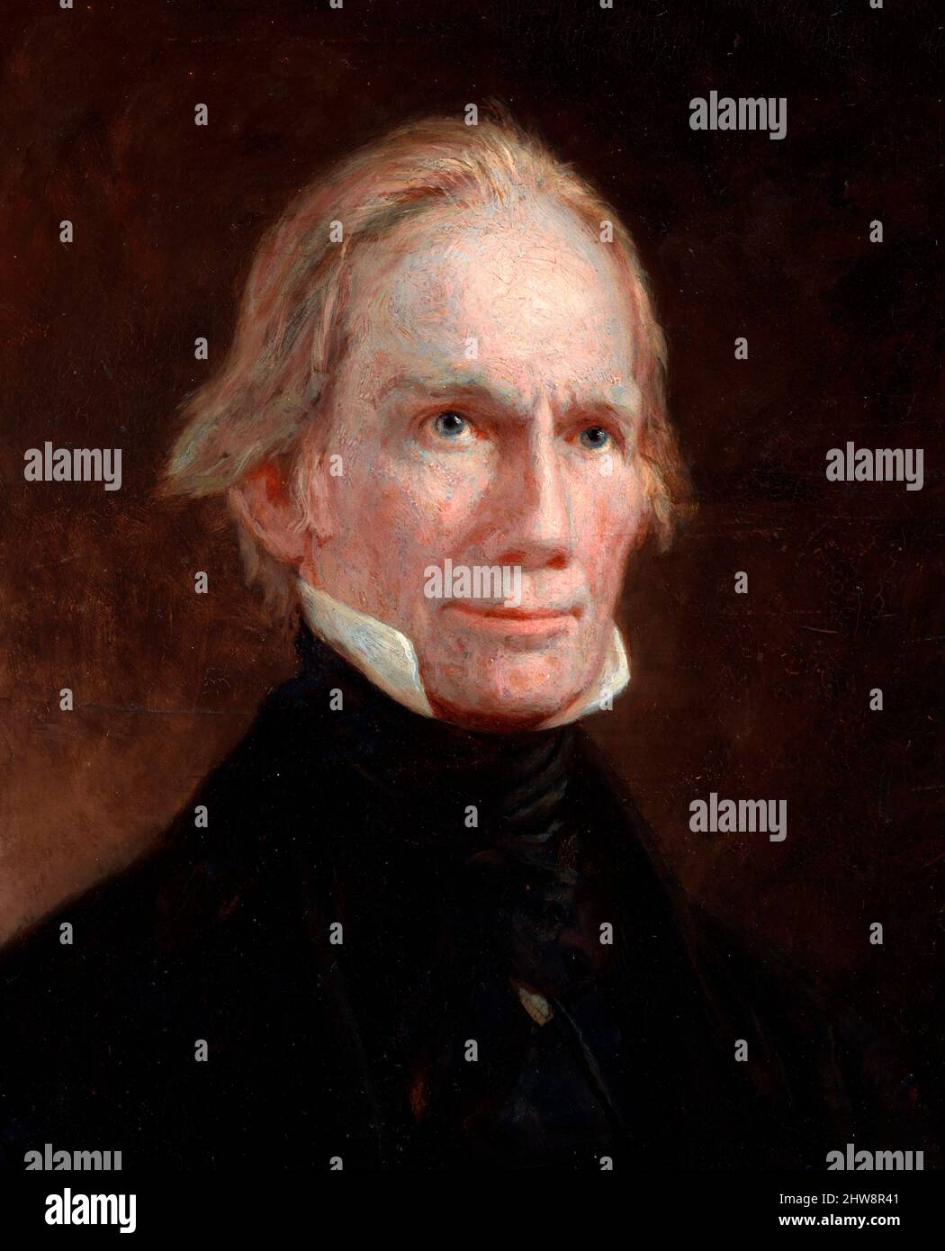 Porträt des amerikanischen Politikers Henry Clay Sr. (1777-1852) von Henry F Darby, Öl an Bord, c.. 1849 Stockfoto