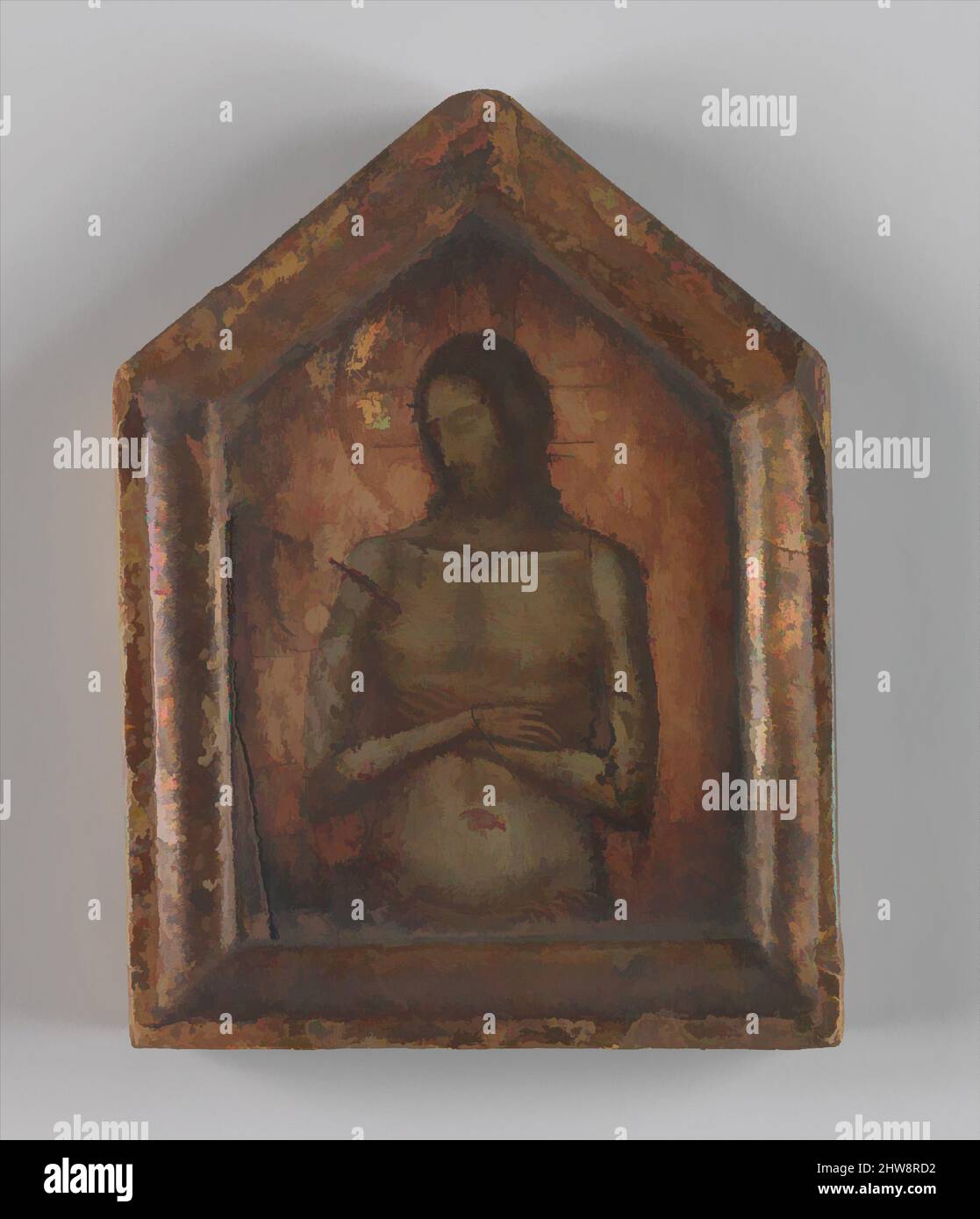 Kunst inspiriert von engagierten Diptychformen, ca. 1300–1325, Fichte, 6 3/16 x 4 5/8 Zoll (15,7 x 11,7cm), Rahmen, Toskana, Klassisches Werk, modernisiert von Artotop mit einem Schuss Moderne. Formen, Farbe und Wert, auffällige visuelle Wirkung auf Kunst. Emotionen durch Freiheit von Kunstwerken auf zeitgemäße Weise. Eine zeitlose Botschaft, die eine wild kreative neue Richtung verfolgt. Künstler, die sich dem digitalen Medium zuwenden und die Artotop NFT erschaffen Stockfoto