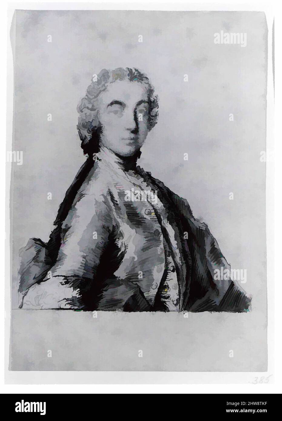 Kunst inspiriert von einer halblangen Studie für ein Porträt eines jungen Mannes, Mitte des 18.. Bis Anfang des 19.. Jahrhunderts, Stift und braune Tinte, graue Waschung, mit einem Hauch von Rosa und Blau im Gesicht, 6 9/16 x 4 5/8 Zoll (16,7 x 11,7 cm), Zeichnungen, Pietro Antonio Novelli (Italienisch, Venedig 1729–1804 Venedig, Klassische Werke, die von Artotop mit einem Schuss Moderne modernisiert wurden. Formen, Farbe und Wert, auffällige visuelle Wirkung auf Kunst. Emotionen durch Freiheit von Kunstwerken auf zeitgemäße Weise. Eine zeitlose Botschaft, die eine wild kreative neue Richtung verfolgt. Künstler, die sich dem digitalen Medium zuwenden und die Artotop NFT erschaffen Stockfoto