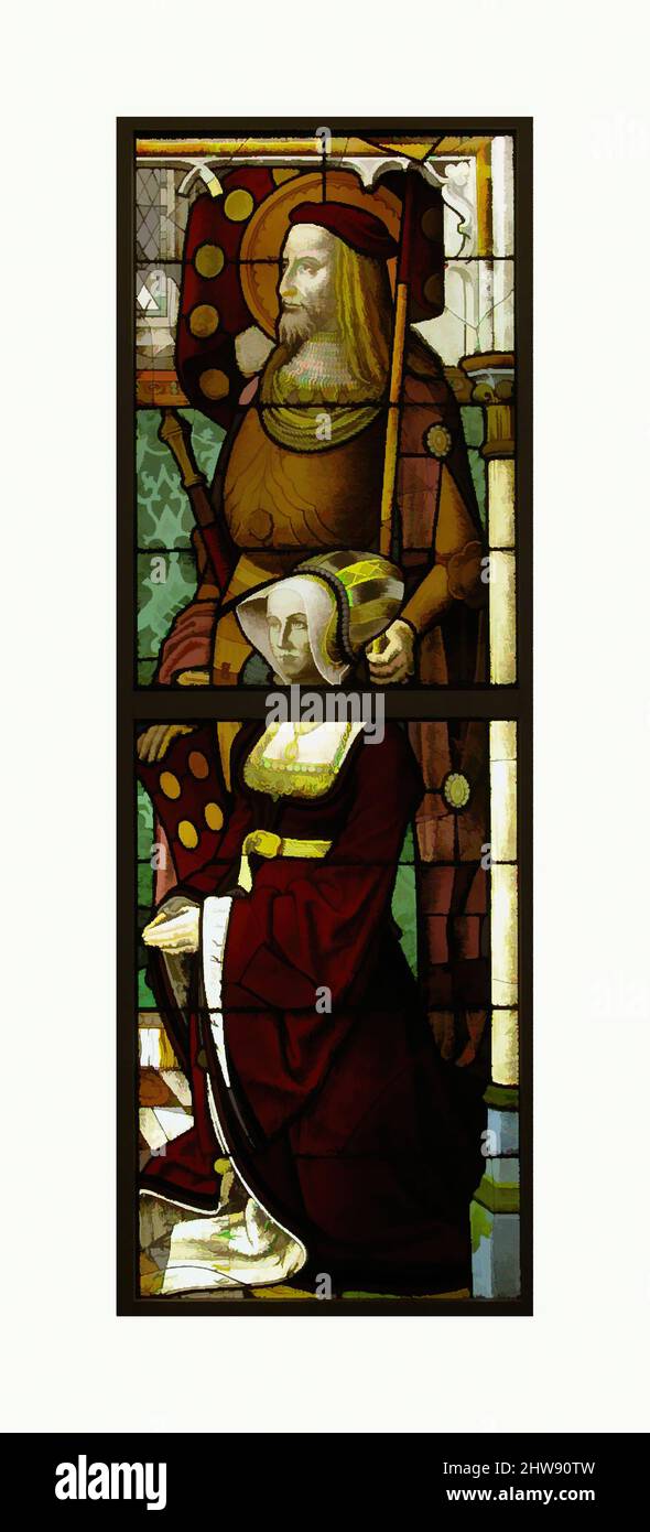 Kunst inspiriert von Glasmalerei mit einer Dame und ihrem Schutzpatron, ca. 1505–08, Made in Germany, deutsch, Pot Metal, Weißglas, Glasfarbe, Silberfleck, insgesamt (mit 1 T-bar): 62 3/4 x 21 7/8 x 1/2 Zoll (159,4 x 55,6 x 1,3 cm), Glasmalerei, Diese vier Szenen sind wahrscheinlich, Klassisches Werk, das von Artotop mit einem Schuss Modernität modernisiert wurde. Formen, Farbe und Wert, auffällige visuelle Wirkung auf Kunst. Emotionen durch Freiheit von Kunstwerken auf zeitgemäße Weise. Eine zeitlose Botschaft, die eine wild kreative neue Richtung verfolgt. Künstler, die sich dem digitalen Medium zuwenden und die Artotop NFT erschaffen Stockfoto Kunst inspiriert von Glasmalerei mit einer Dame und ihrem Schutzpatron, ca. 1505–08, Made in Germany, deutsch, Pot Metal, Weißglas, Glasfarbe, Silberfleck, insgesamt (mit 1 T-bar): 62 3/4 x 21 7/8 x 1/2 Zoll (159,4 x 55,6 x 1,3 cm), Glasmalerei, Diese vier Szenen sind wahrscheinlich, Klassisches Werk, das von Artotop mit einem Schuss Modernität modernisiert wurde. Formen, Farbe und Wert, auffällige visuelle Wirkung auf Kunst. Emotionen durch Freiheit von Kunstwerken auf zeitgemäße Weise. Eine zeitlose Botschaft, die eine wild kreative neue Richtung verfolgt. Künstler, die sich dem digitalen Medium zuwenden und die Artotop NFT erschaffen Stockfoto