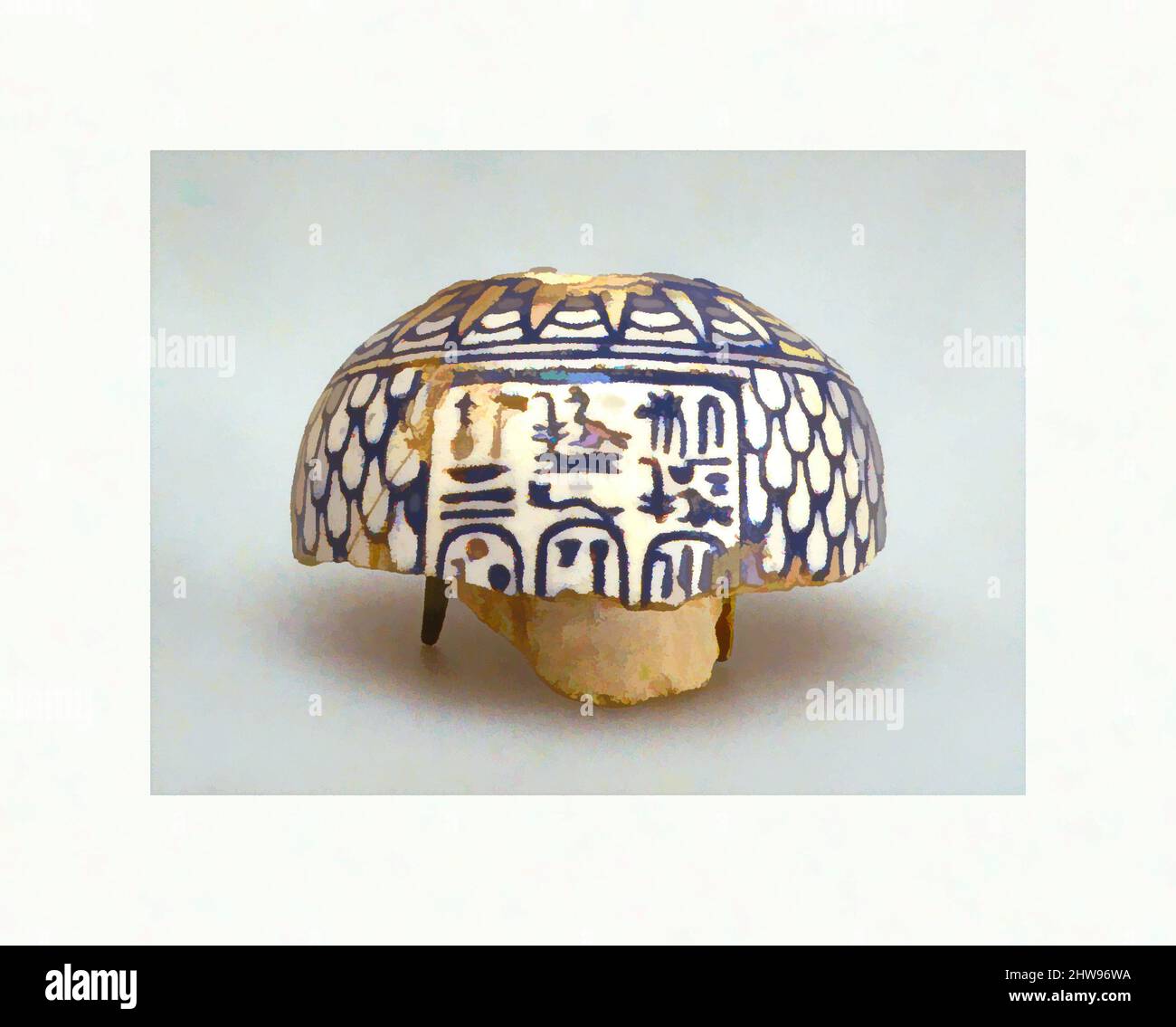 Kunst inspiriert von Vase Fragment mit den Namen von Amenhotep III, Tiye, und Hennetaneb, New Kingdom, Dynasty 18, Ca. 1390–1352 v. Chr., aus Ägypten, Faience, Klassische Werke, die von Artotop mit einem Schuss Moderne modernisiert wurden. Formen, Farbe und Wert, auffällige visuelle Wirkung auf Kunst. Emotionen durch Freiheit von Kunstwerken auf zeitgemäße Weise. Eine zeitlose Botschaft, die eine wild kreative neue Richtung verfolgt. Künstler, die sich dem digitalen Medium zuwenden und die Artotop NFT erschaffen Stockfoto