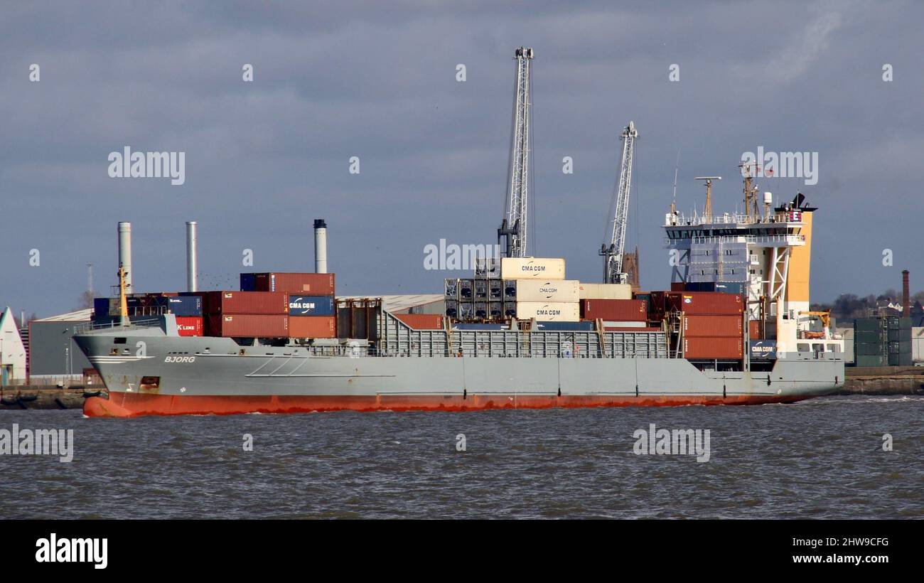 Seacod liegt in Tranmere aus Russland und andere Tanker auf dem Fluss Mersey Stockfoto