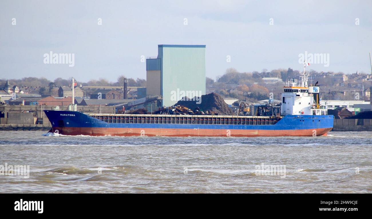 Seacod liegt in Tranmere aus Russland und andere Tanker auf dem Fluss Mersey Stockfoto