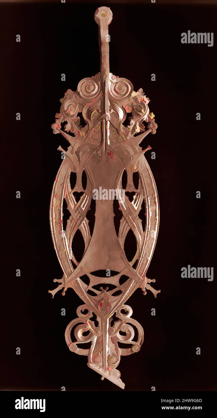 Kunst inspiriert von Baluster aus dem Guaranty Building, Buffalo, New York, ca. 1894–95, hergestellt in Chicago, Illinois, USA, Bronzebeschichtetes Gusseisen, 34 1/2 x 10 Zoll (87,6 x 25,4 cm), Architecture, Dankmar Adler (American, 1844–1900), The Guaranty Building verfügt über die meisten, klassischen Werke, die von Artotop mit einem Schuss Moderne modernisiert wurden. Formen, Farbe und Wert, auffällige visuelle Wirkung auf Kunst. Emotionen durch Freiheit von Kunstwerken auf zeitgemäße Weise. Eine zeitlose Botschaft, die eine wild kreative neue Richtung verfolgt. Künstler, die sich dem digitalen Medium zuwenden und die Artotop NFT erschaffen Stockfoto