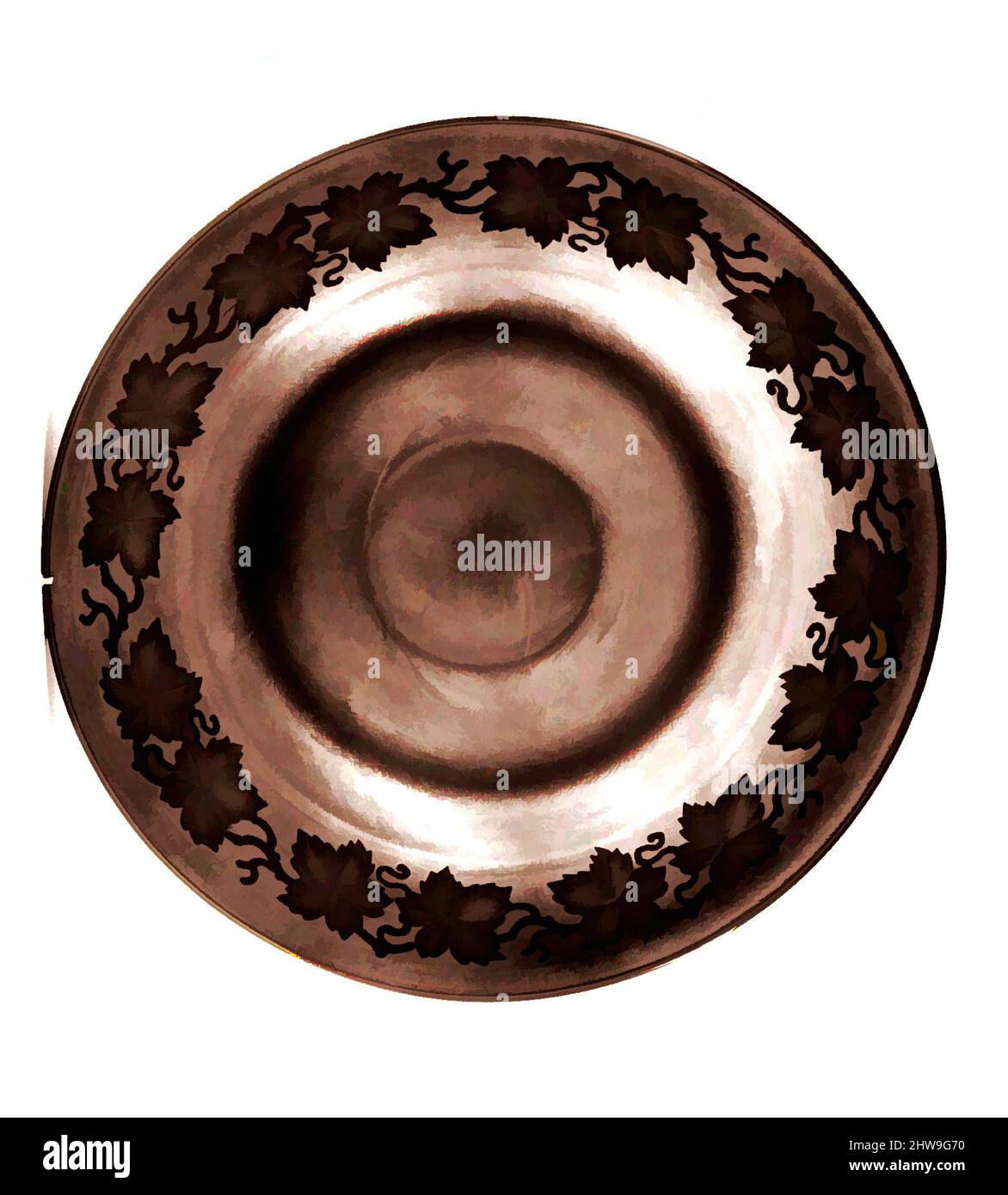 Kunst inspiriert von Gericht, ca. 1900, hergestellt in New York, USA, amerikanisch, Glas, Durchm. 6 Zoll (15,2 cm), Glass, Tiffany Glass and Decorating Company (amerikanisch, 1892–1902, Classic Works modernisiert von Artotop mit einem Schuss Moderne. Formen, Farbe und Wert, auffällige visuelle Wirkung auf Kunst. Emotionen durch Freiheit von Kunstwerken auf zeitgemäße Weise. Eine zeitlose Botschaft, die eine wild kreative neue Richtung verfolgt. Künstler, die sich dem digitalen Medium zuwenden und die Artotop NFT erschaffen Stockfoto