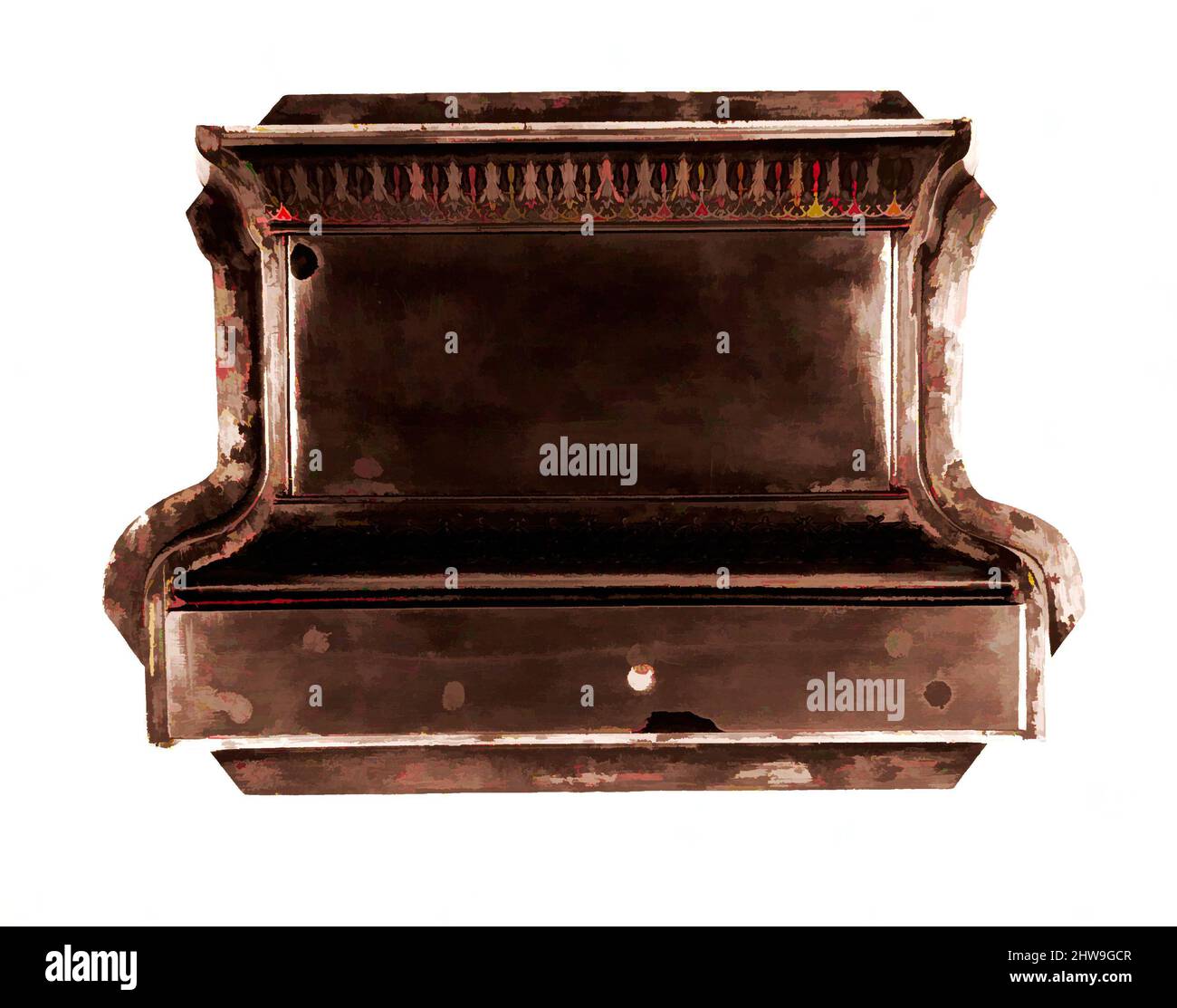 Kunst inspiriert von einem Full-Size-Muster für Facsimiles der Seiten des Sockels der Bryant Vase, ca. 1875, hergestellt in New York, New York, USA, Amerikaner, Kupfer, Metalllegierung, Blei, 9 1/2 x 13 1/4 x 2 1/8 Zoll (24,1 x 33,7 x 5,4 cm), Metal, Tiffany & Co. (1837–heute), als das Original, Classic Works von Artotop mit einem Schuss Modernität modernisiert wurde. Formen, Farbe und Wert, auffällige visuelle Wirkung auf Kunst. Emotionen durch Freiheit von Kunstwerken auf zeitgemäße Weise. Eine zeitlose Botschaft, die eine wild kreative neue Richtung verfolgt. Künstler, die sich dem digitalen Medium zuwenden und die Artotop NFT erschaffen Stockfoto