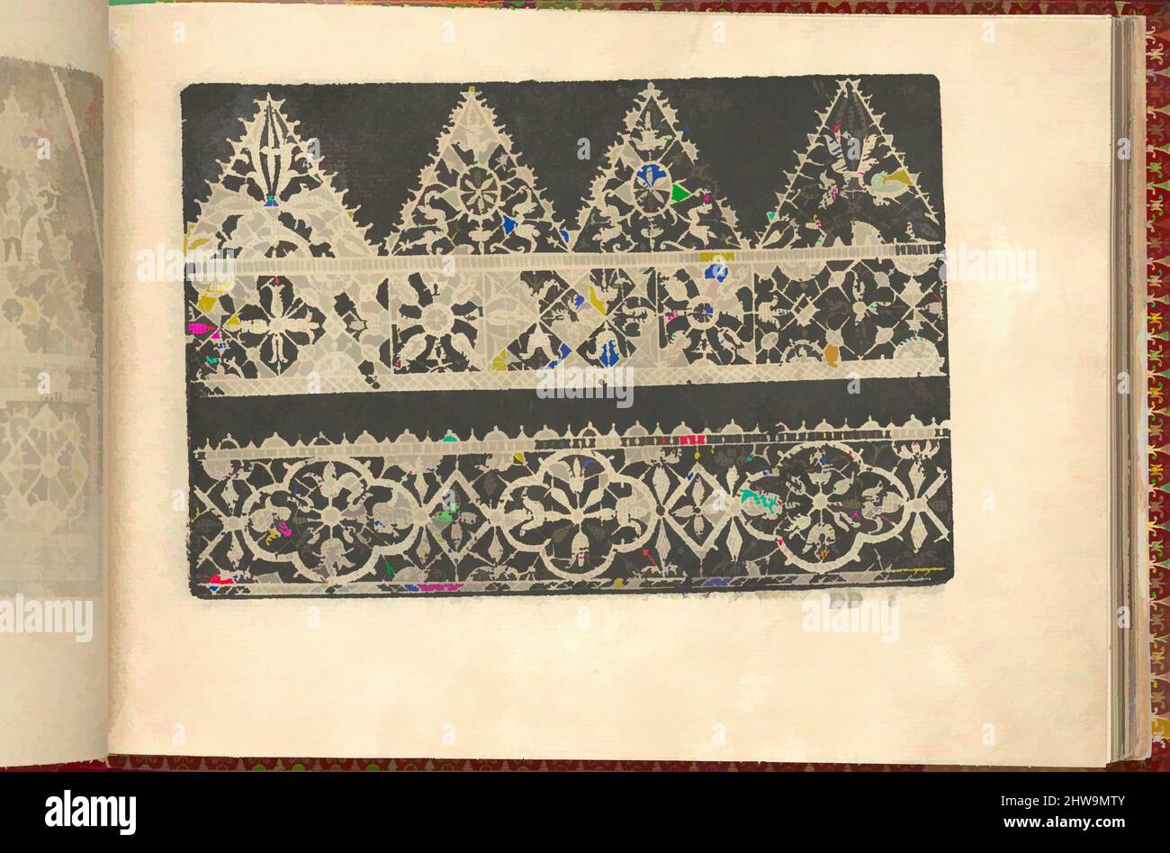 Kunst inspiriert von Zeichnungen und Druckgrafiken, Buchdrucke Ornament & Architektur, Corona delle Nobili et Virtuose Donne: Libro IV, Seite 42 (recto, Klassische Werke, die von Artotop mit einem Schuss Moderne modernisiert wurden. Formen, Farbe und Wert, auffällige visuelle Wirkung auf Kunst. Emotionen durch Freiheit von Kunstwerken auf zeitgemäße Weise. Eine zeitlose Botschaft, die eine wild kreative neue Richtung verfolgt. Künstler, die sich dem digitalen Medium zuwenden und die Artotop NFT erschaffen Stockfoto