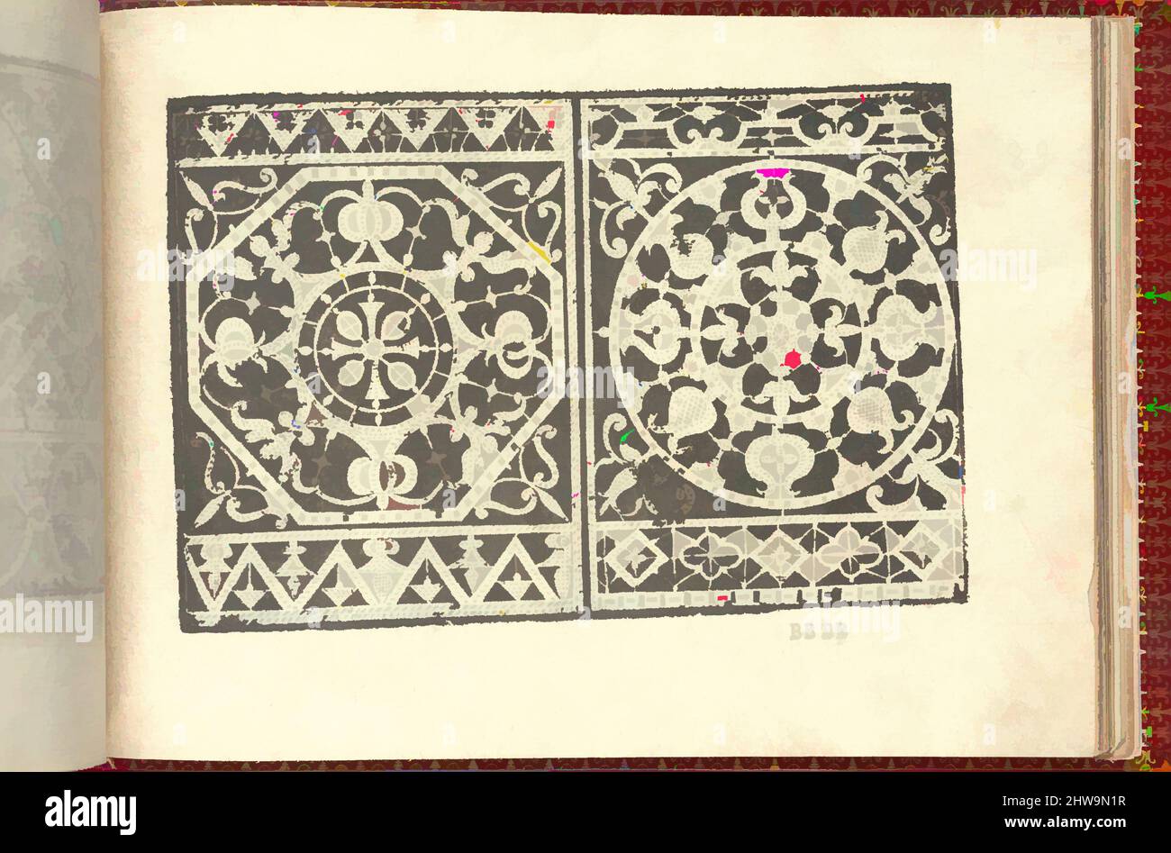 Kunst inspiriert von Zeichnungen und Druckgrafiken, Buchdrucke Ornament & Architektur, Corona delle Nobili et Virtuose Donne: Libro IV, Seite 89 (recto, Klassische Werke, die von Artotop mit einem Schuss Moderne modernisiert wurden. Formen, Farbe und Wert, auffällige visuelle Wirkung auf Kunst. Emotionen durch Freiheit von Kunstwerken auf zeitgemäße Weise. Eine zeitlose Botschaft, die eine wild kreative neue Richtung verfolgt. Künstler, die sich dem digitalen Medium zuwenden und die Artotop NFT erschaffen Stockfoto