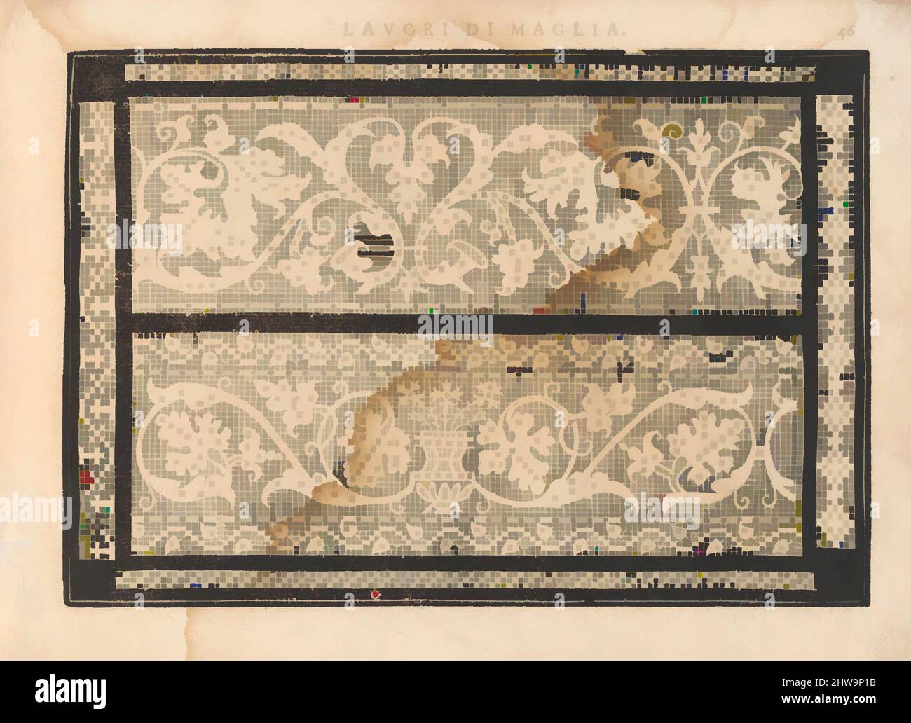 Kunst inspiriert von Zeichnungen und Druckgrafiken, Buchdrucke Ornament & Architektur, Teatro delle Nobili et Virtuose Donne..., Seite 42 (recto), Autor, Klassische Werke, die von Artotop mit einem Schuss Moderne modernisiert wurden. Formen, Farbe und Wert, auffällige visuelle Wirkung auf Kunst. Emotionen durch Freiheit von Kunstwerken auf zeitgemäße Weise. Eine zeitlose Botschaft, die eine wild kreative neue Richtung verfolgt. Künstler, die sich dem digitalen Medium zuwenden und die Artotop NFT erschaffen Stockfoto