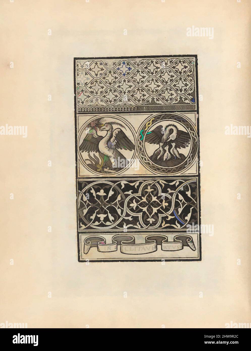 Kunst inspiriert von Trionfo Di Virtu. Libro Novo..., Seite 9 (verso), 1563, Klassisches Werk, modernisiert von Artotop mit einem Schuss Moderne. Formen, Farbe und Wert, auffällige visuelle Wirkung auf Kunst. Emotionen durch Freiheit von Kunstwerken auf zeitgemäße Weise. Eine zeitlose Botschaft, die eine wild kreative neue Richtung verfolgt. Künstler, die sich dem digitalen Medium zuwenden und die Artotop NFT erschaffen Stockfoto