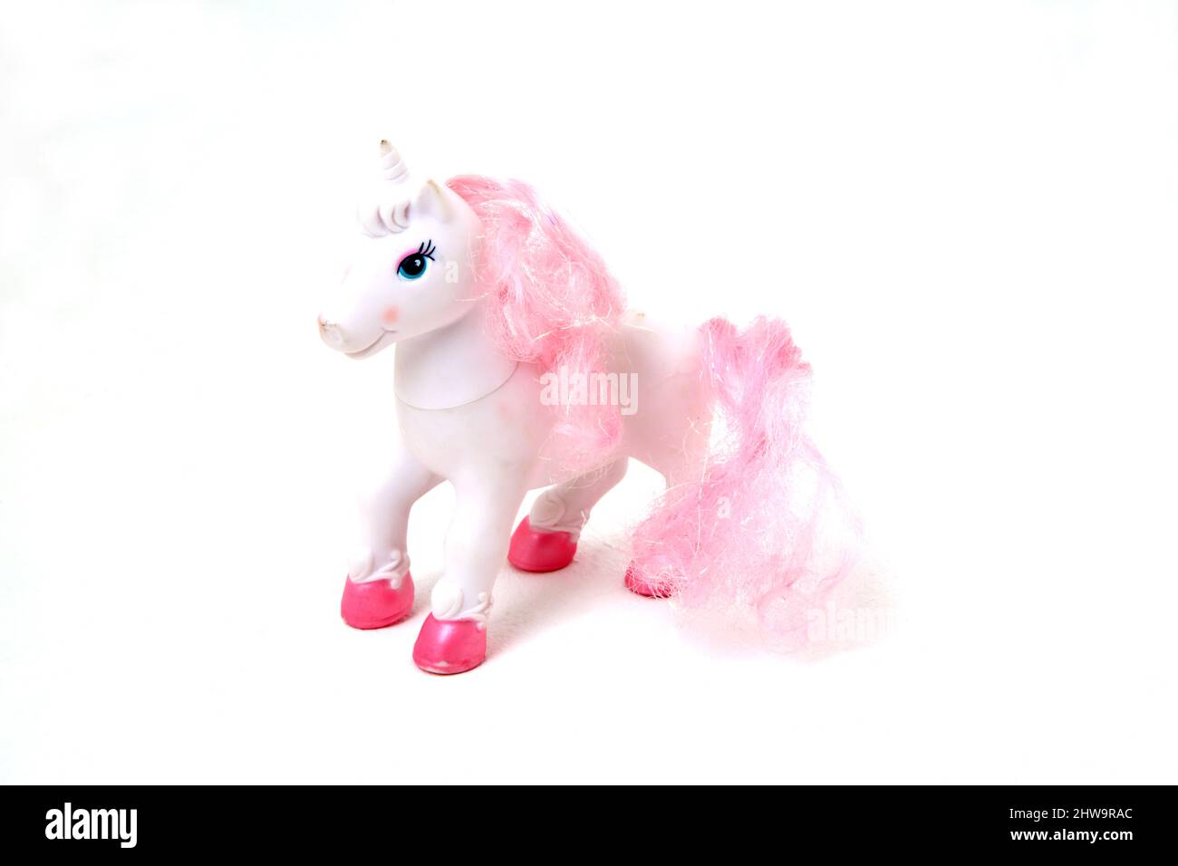 Vintage Pink Toy Unicorn Stockfoto