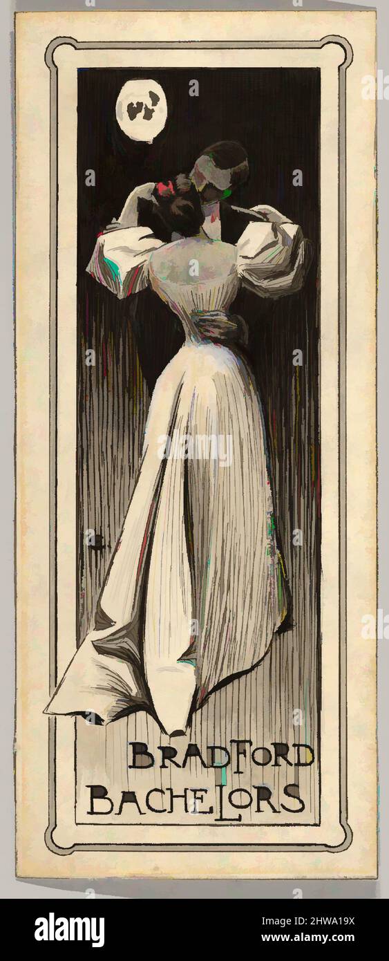 Kunst inspiriert von Zeichnungen und Drucken, Zeichnung, Werbung für Bradford Bachelors, Künstler, Anonymous, Briten, Ende 19. bis Anfang 20. Jahrhundert, Klassische Werke von Artotop mit einem Schuss Moderne modernisiert. Formen, Farbe und Wert, auffällige visuelle Wirkung auf Kunst. Emotionen durch Freiheit von Kunstwerken auf zeitgemäße Weise. Eine zeitlose Botschaft, die eine wild kreative neue Richtung verfolgt. Künstler, die sich dem digitalen Medium zuwenden und die Artotop NFT erschaffen Stockfoto