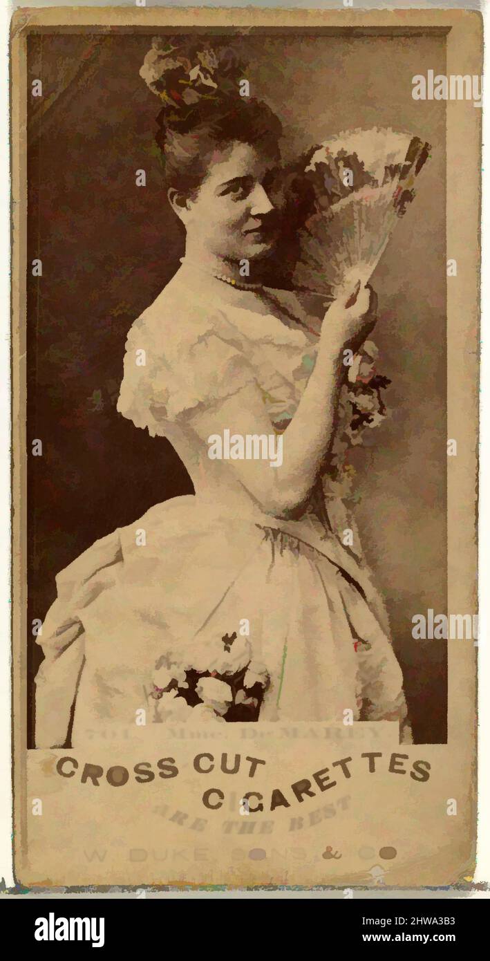 Von Zeichnungen und Drucken inspirierte Kunst, Foto, Kartennummer 701, MME. De Marey, aus der Schauspielerserie von Duke Sons & Co, Klassisches Werk, das von Artotop mit einem Schuss Modernität modernisiert wurde. Formen, Farbe und Wert, auffällige visuelle Wirkung auf Kunst. Emotionen durch Freiheit von Kunstwerken auf zeitgemäße Weise. Eine zeitlose Botschaft, die eine wild kreative neue Richtung verfolgt. Künstler, die sich dem digitalen Medium zuwenden und die Artotop NFT erschaffen Stockfoto