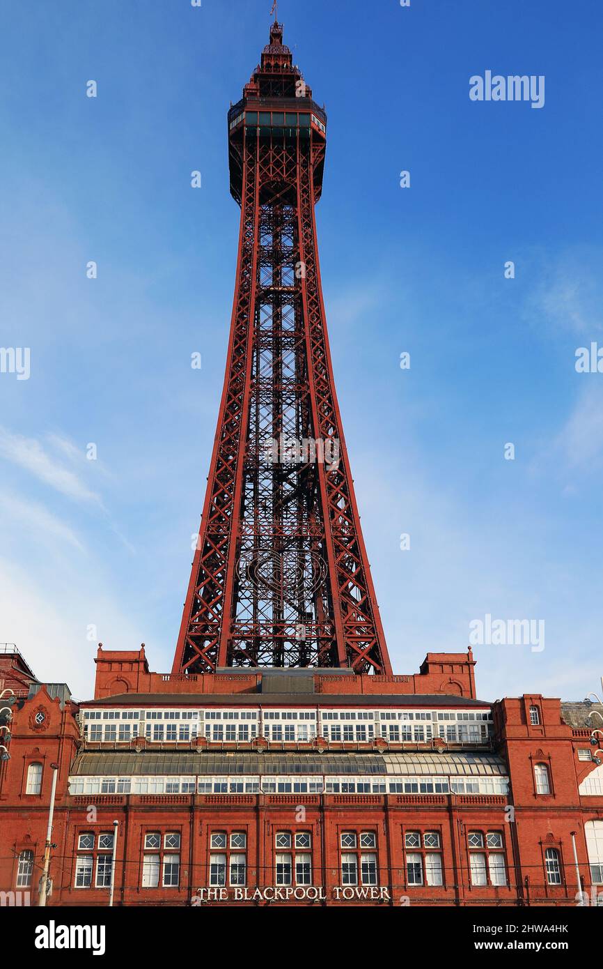 Blackpool im Winter Blackpool Tower Stockfoto