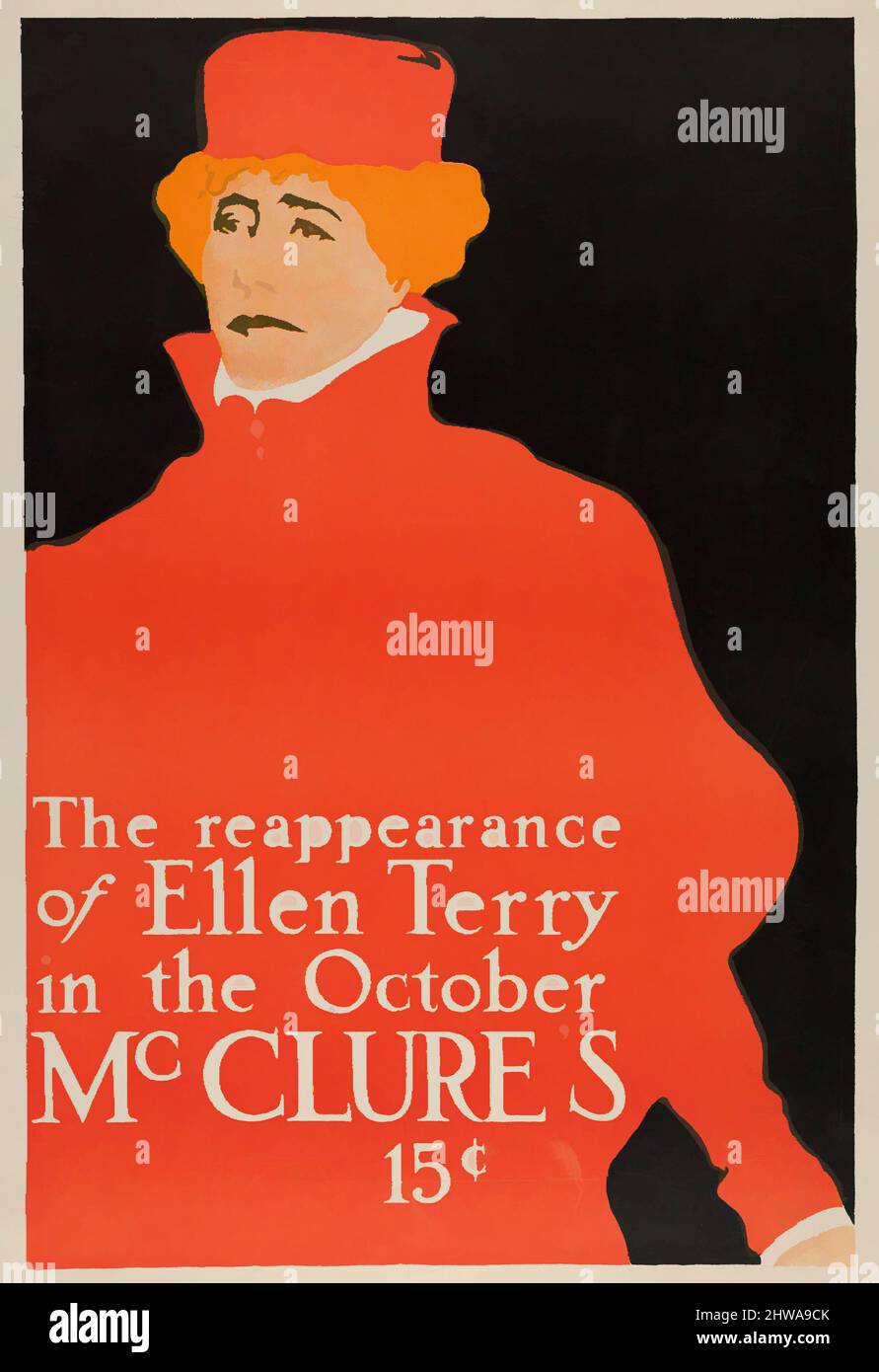 Kunst inspiriert von Zeichnungen und Druckgrafiken, Print Poster, McClure's: The Reappearance of Ellen Terry, October, Artist, Earl Horter, American, Klassische Werke, die von Artotop mit einem Hauch von Moderne modernisiert wurden. Formen, Farbe und Wert, auffällige visuelle Wirkung auf Kunst. Emotionen durch Freiheit von Kunstwerken auf zeitgemäße Weise. Eine zeitlose Botschaft, die eine wild kreative neue Richtung verfolgt. Künstler, die sich dem digitalen Medium zuwenden und die Artotop NFT erschaffen Stockfoto