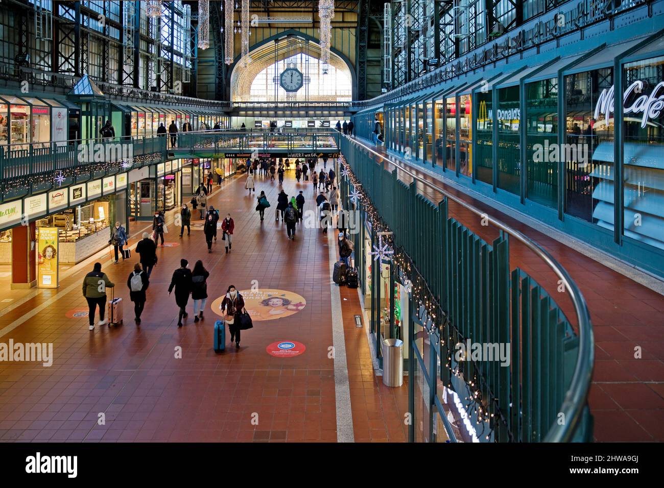 Lobby des Hauptbahnhofs, Deutschland, Hamburg Stockfoto