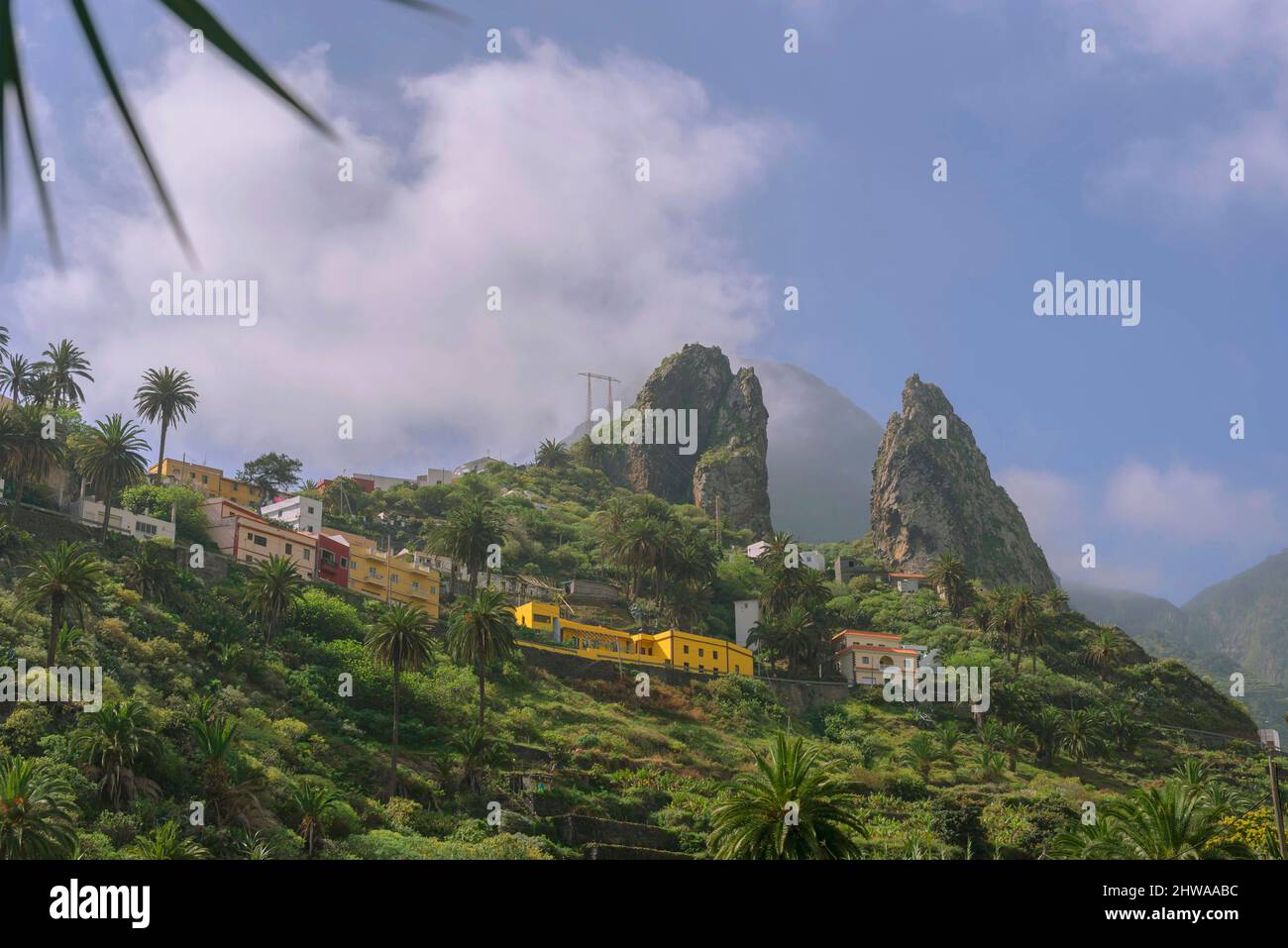 Dorf und Landschaft auf La Gomera, Kanarische Inseln, La Gomera Stockfoto