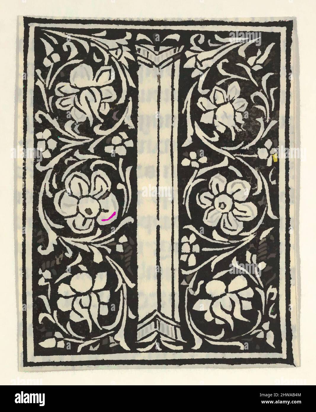 Kunst inspiriert von Zeichnungen und Drucken, Print, Initial Letter I mit Blumen, Künstler, Anonymous, Italienisch, 15. Jahrhundert, Anonym, Italienisch, 15. c, Klassische Werke, die von Artotop mit einem Schuss Moderne modernisiert wurden. Formen, Farbe und Wert, auffällige visuelle Wirkung auf Kunst. Emotionen durch Freiheit von Kunstwerken auf zeitgemäße Weise. Eine zeitlose Botschaft, die eine wild kreative neue Richtung verfolgt. Künstler, die sich dem digitalen Medium zuwenden und die Artotop NFT erschaffen Stockfoto