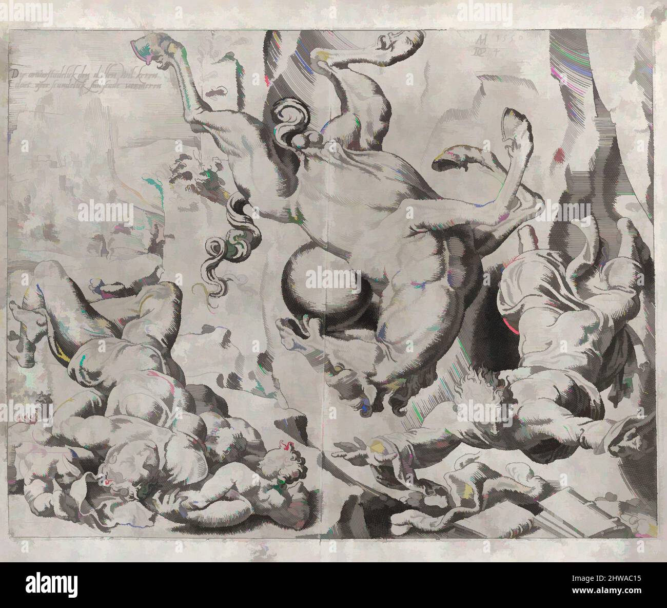 Kunst inspiriert von Zeichnungen und Druckgrafiken, Print, The World Inspiring Together with Knowledge and Love, From the Unkeunded World, Tafel 4, Klassische Werke, die von Artotop mit einem Schuss Moderne modernisiert wurden. Formen, Farbe und Wert, auffällige visuelle Wirkung auf Kunst. Emotionen durch Freiheit von Kunstwerken auf zeitgemäße Weise. Eine zeitlose Botschaft, die eine wild kreative neue Richtung verfolgt. Künstler, die sich dem digitalen Medium zuwenden und die Artotop NFT erschaffen Stockfoto