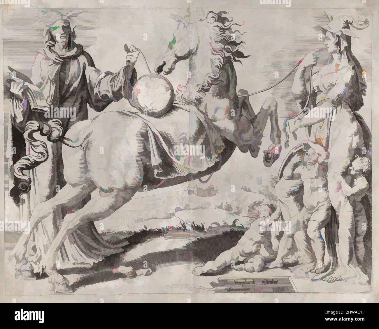 Kunst inspiriert von Zeichnungen und Druckgrafiken, Print, Foolish Knowledge und Foolish Love versucht, die Welt von der hemmungslosen Welt zu entfesseln, modernisierte Classic Works von Artotop mit einem Spritzer Moderne. Formen, Farbe und Wert, auffällige visuelle Wirkung auf Kunst. Emotionen durch Freiheit von Kunstwerken auf zeitgemäße Weise. Eine zeitlose Botschaft, die eine wild kreative neue Richtung verfolgt. Künstler, die sich dem digitalen Medium zuwenden und die Artotop NFT erschaffen Stockfoto