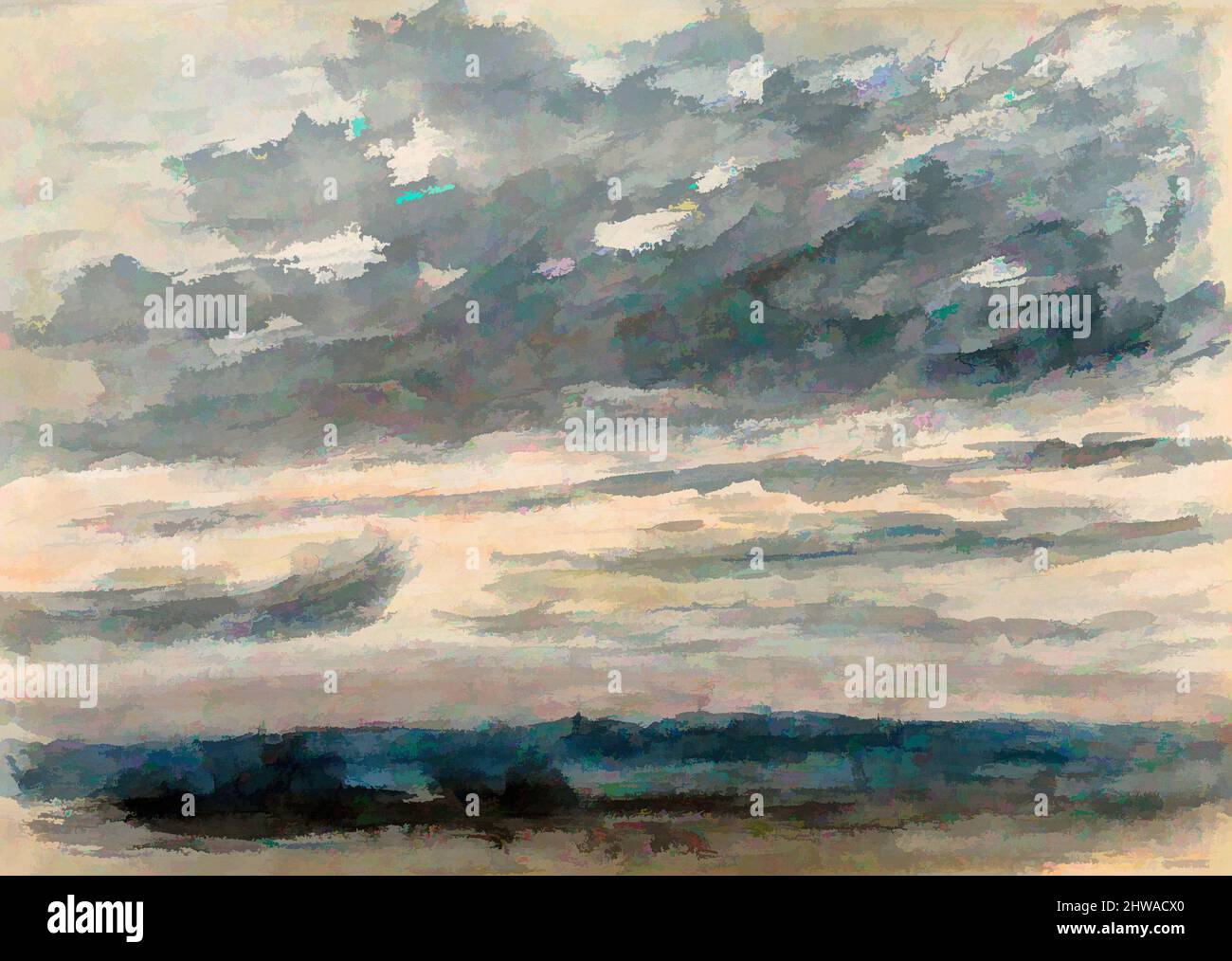 Kunst inspiriert von Zeichnungen und Druckgrafiken, Zeichnung, Cloud Study, Künstler, John Constable, British, East Bergholt 1776–1837 Hampstead, Constable, John, Klassische Werke von Artotop mit einem Schuss Moderne modernisiert. Formen, Farbe und Wert, auffällige visuelle Wirkung auf Kunst. Emotionen durch Freiheit von Kunstwerken auf zeitgemäße Weise. Eine zeitlose Botschaft, die eine wild kreative neue Richtung verfolgt. Künstler, die sich dem digitalen Medium zuwenden und die Artotop NFT erschaffen Stockfoto