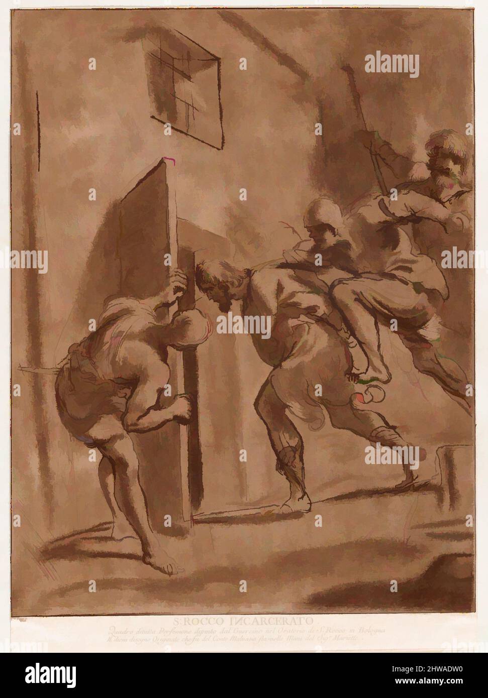 Kunst inspiriert von Zeichnungen und Drucken, Print, die Inhaftierung von St. Roch, Künstler, nach, Guercino (Giovanni Francesco Barbieri), Vangelisti, Klassische Werke von Artotop mit einem Schuss Moderne modernisiert. Formen, Farbe und Wert, auffällige visuelle Wirkung auf Kunst. Emotionen durch Freiheit von Kunstwerken auf zeitgemäße Weise. Eine zeitlose Botschaft, die eine wild kreative neue Richtung verfolgt. Künstler, die sich dem digitalen Medium zuwenden und die Artotop NFT erschaffen Stockfoto