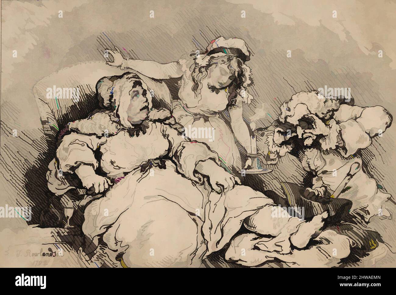 Kunst inspiriert von Zeichnungen und Druckgrafiken, Print, A Bawd on her Last Legs, Publisher, Artist, Samuel William Fores, Thomas Rowlandson, British, 1761, Classic Works modernisiert von Artotop mit einem Schuss Moderne. Formen, Farbe und Wert, auffällige visuelle Wirkung auf Kunst. Emotionen durch Freiheit von Kunstwerken auf zeitgemäße Weise. Eine zeitlose Botschaft, die eine wild kreative neue Richtung verfolgt. Künstler, die sich dem digitalen Medium zuwenden und die Artotop NFT erschaffen Stockfoto