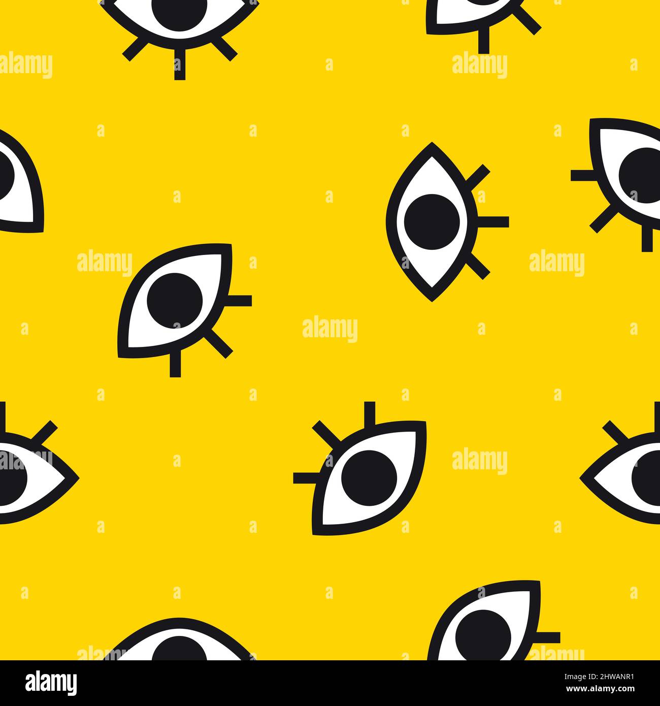 Augen nahtloses Muster für den Druck von Kleidung, Textilien. Vektor-Beauty-Illustration mit weiblichen abstrakten zufallslosen Augen. Hipster moderner Hintergrund Stock Vektor