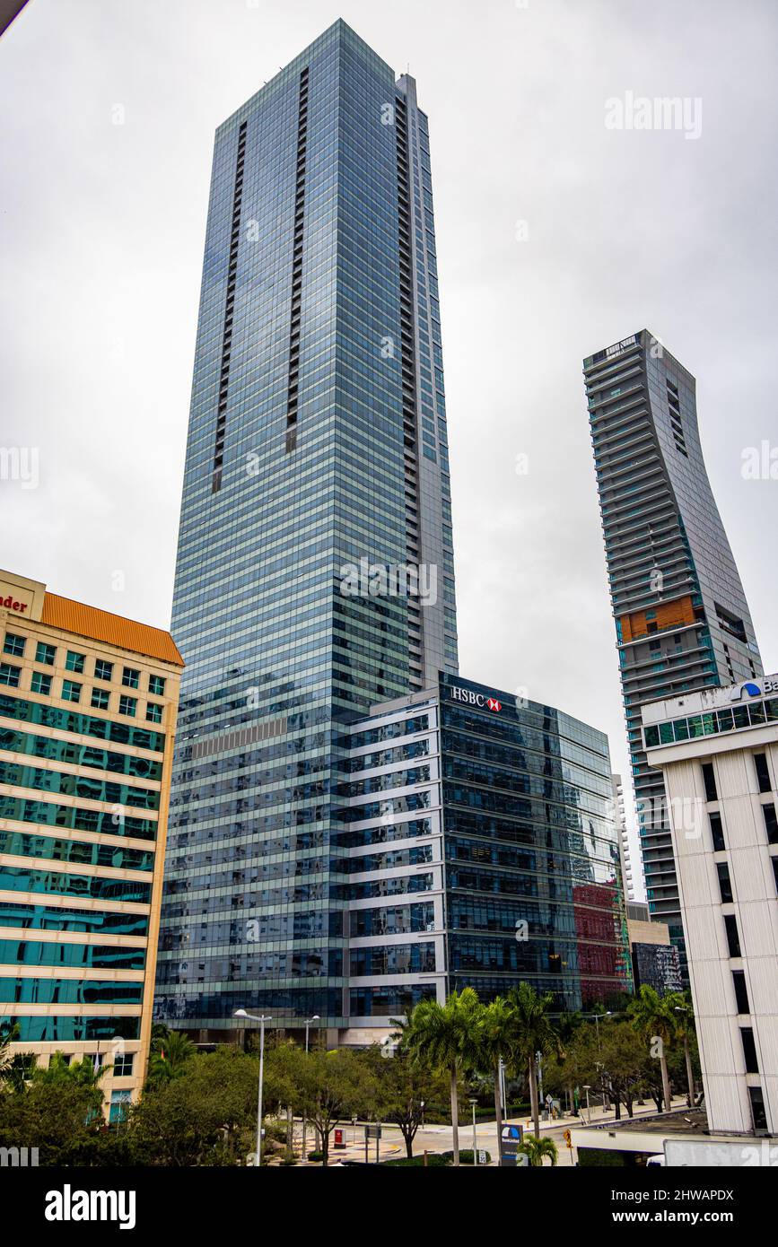 HSBC Tower im Finanzviertel der Innenstadt von Miami - MIAMI, FLORIDA - 14. FEBRUAR 2022 Stockfoto