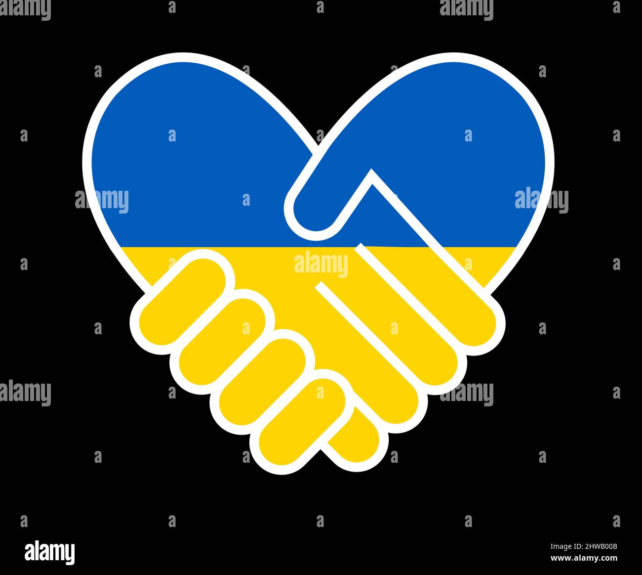 Illustration über die Unterstützung der Ukraine und Solidarität, Freundschaft Stock Vektor