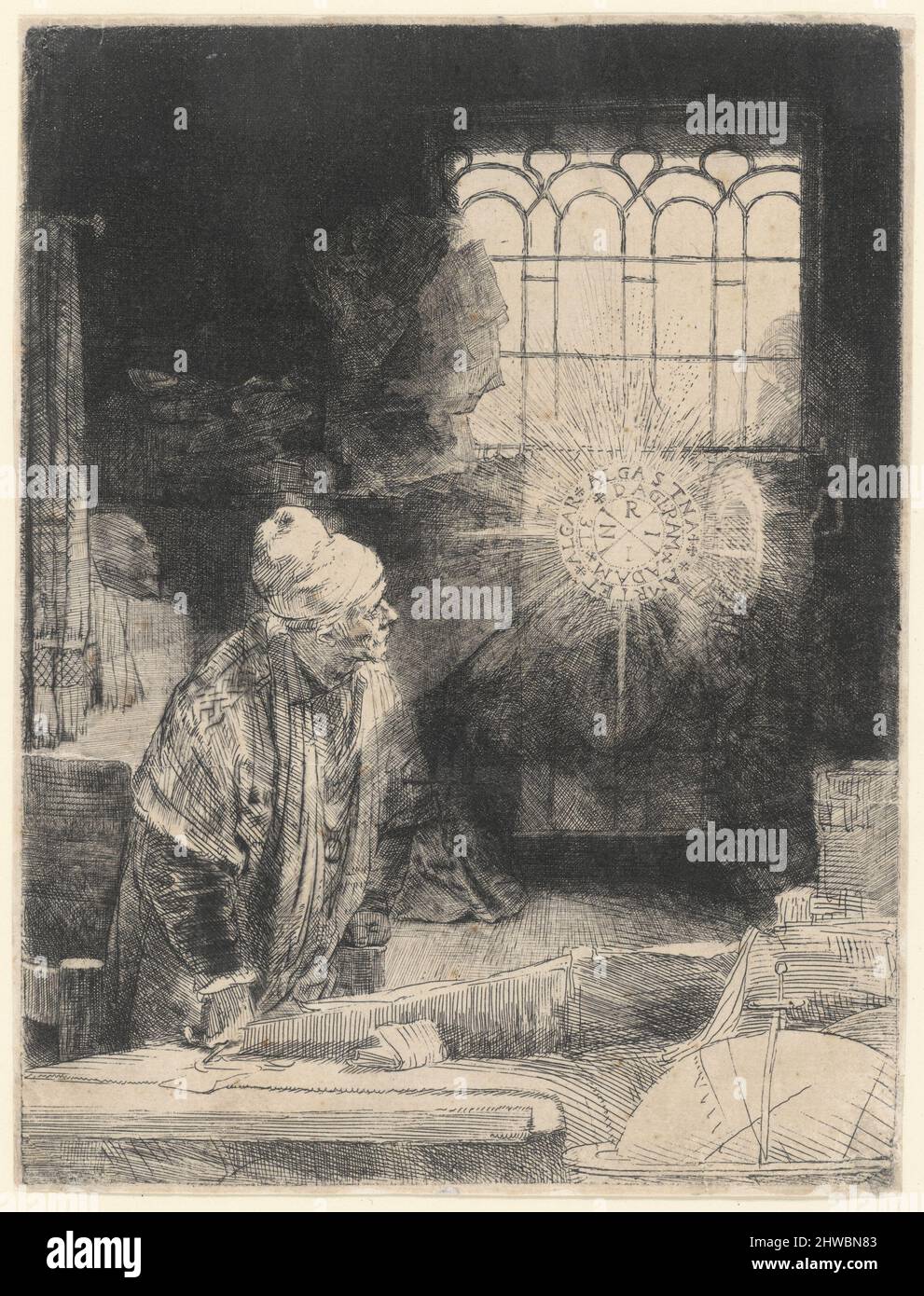 Faust. Künstler: Rembrandt (Rembrandt van Rijn), Niederländisch, 1606–1669 Stockfoto