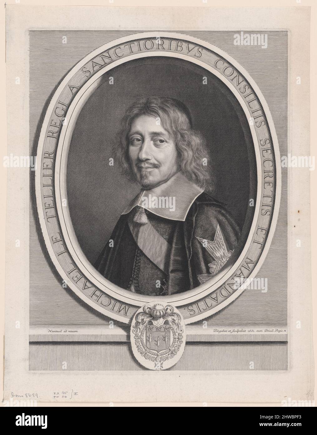 Le Tellier (Michel), Ministre d’Etat, puis Chancelier et Garde des Sceaux de France (Staatsminister, damals Kanzler und Hüter der französischen Siegel). Künstler: Robert Nanteuil, Französisch, 1623–1678 Stockfoto