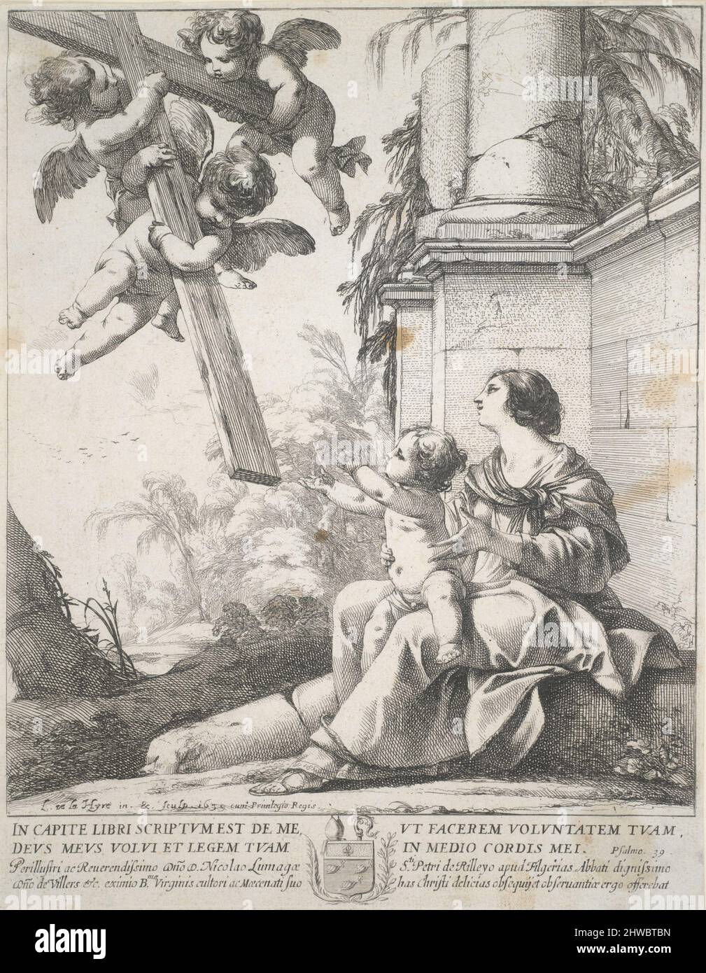 Jungfrau mit Engeln (La Vierge aux anges). Künstler: Laurent de la Hyre, französisch, 1606–1656 Stockfoto