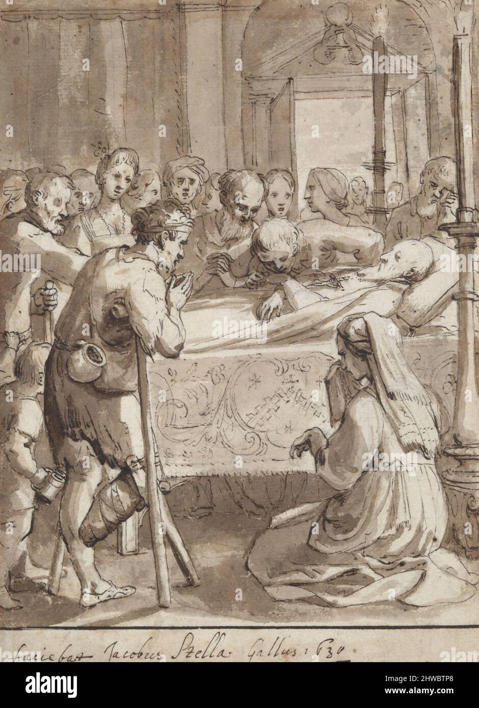 St. Philip besucht ein Krankenhaus. Künstler: Jacques Stella, Französisch, 1596–1657 Stockfoto