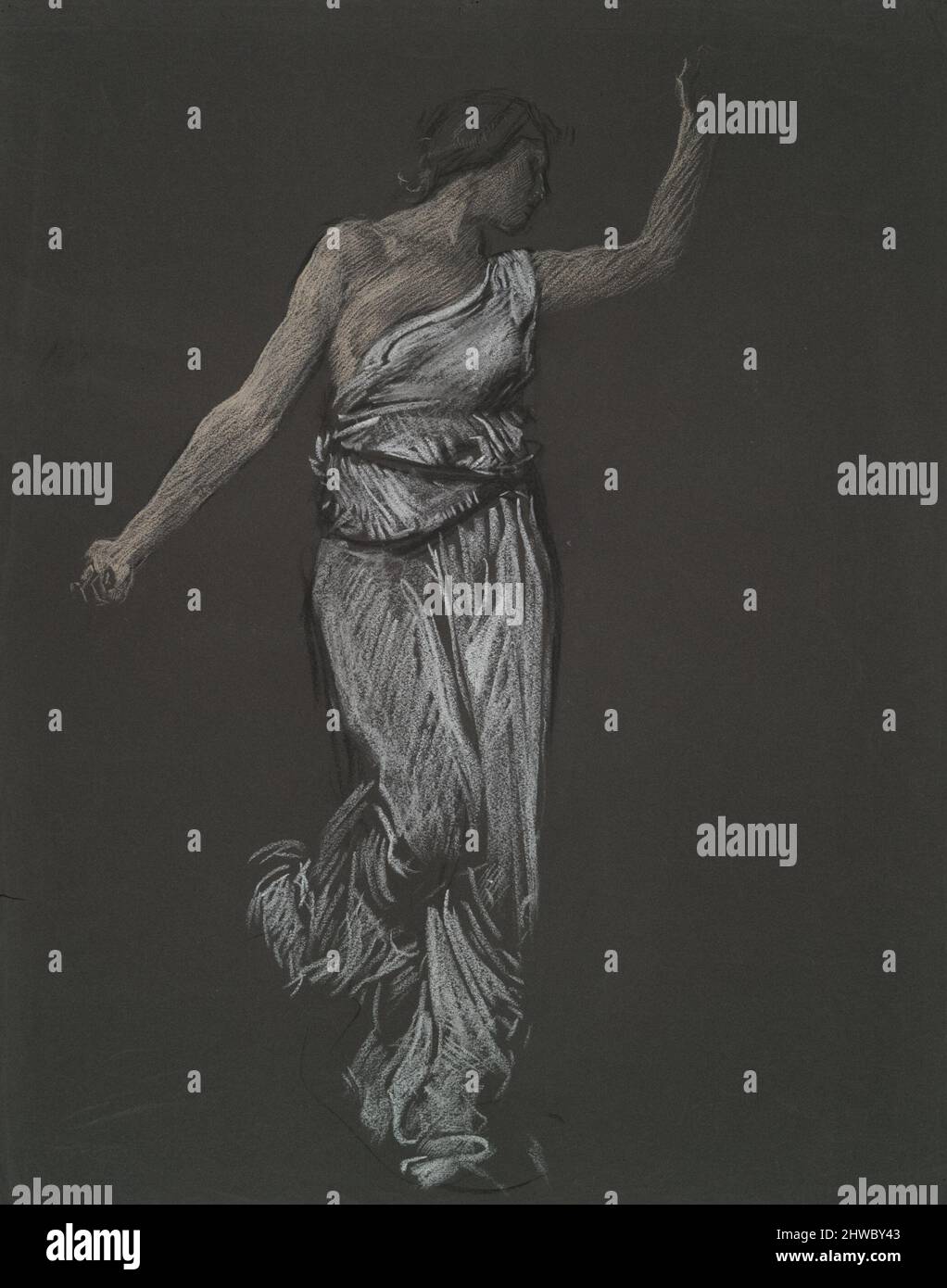 Mögliche Figurenstudie für die „Stundendecke“ am State Capitol Gebäude in Harrisburg, Pennsylvania. Künstler: Edwin Austin Abbey, amerikanisch, 1852–1911, M.A. (HON.) 1897 Stockfoto
