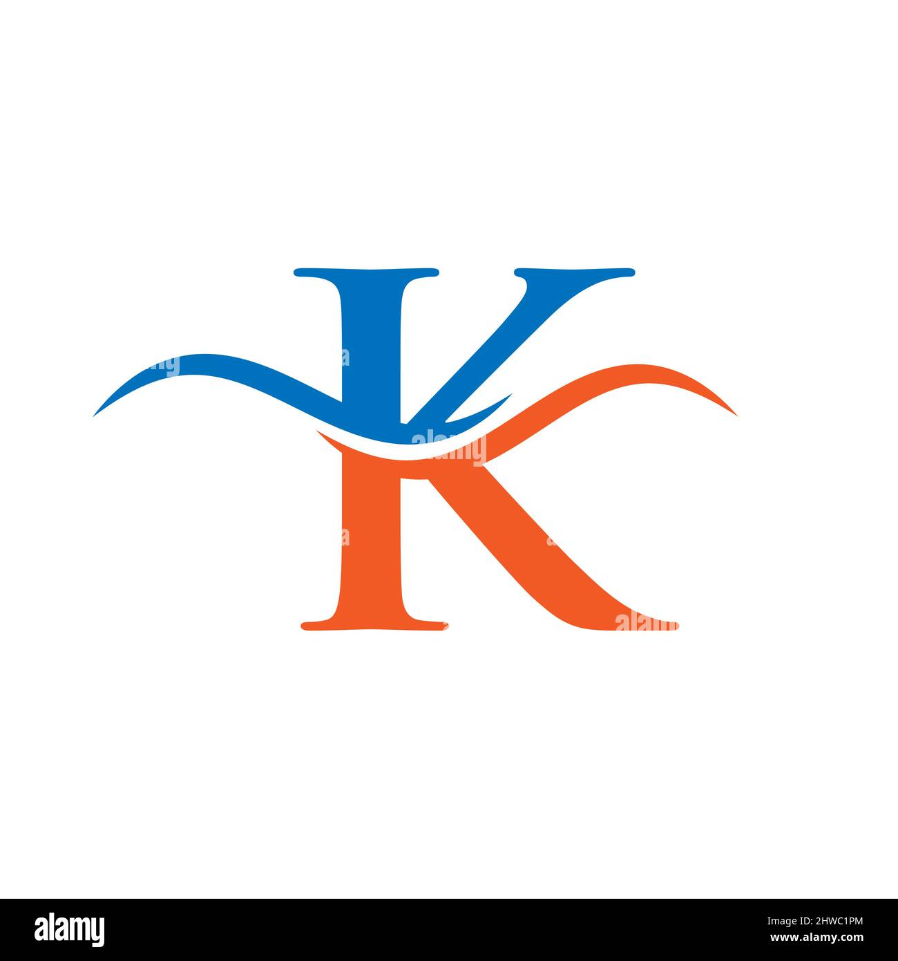 K Logo-Design für Geschäfts- und Firmenidentität. Kreativer K-Brief mit Luxuskonzept. K Logo-Vorlage für Buchstaben Stock Vektor