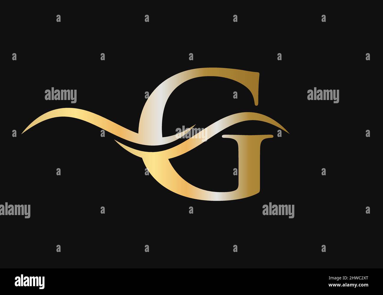 G Logo Design für Ihr Unternehmen. G-Logo im Buchstaben. G Logo für Luxus-Branding Stock Vektor