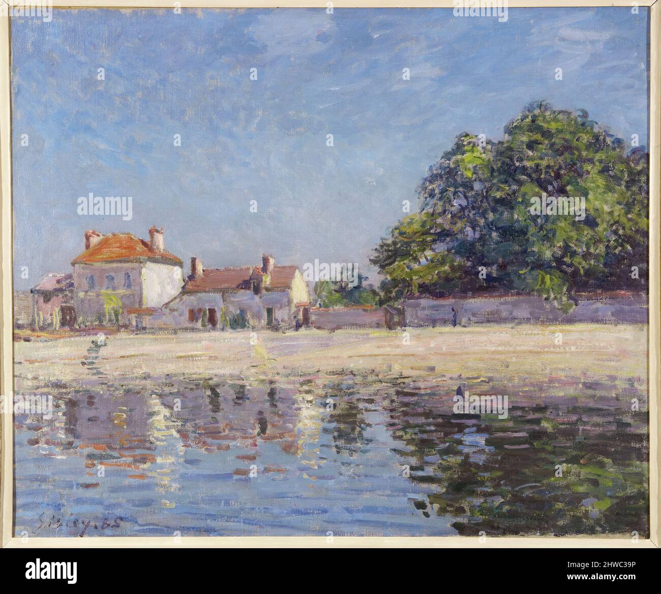 Bords du Loing, Saint-Mammes (der Fluss Loing bei Saint-Mammes). Künstler: Alfred Sisley, Französisch, 1839–1899 Stockfoto