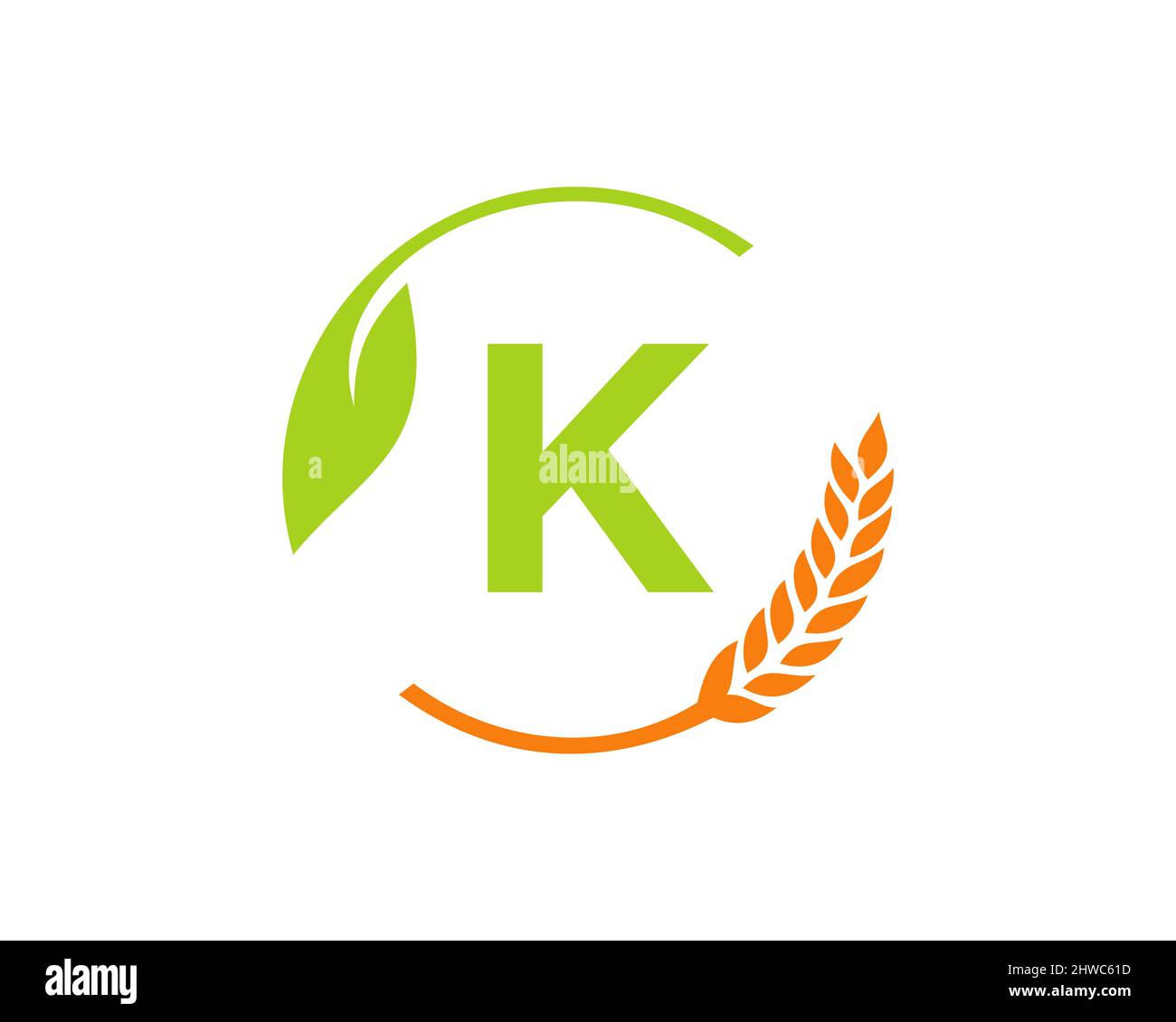 Landwirtschaft Logo auf K Letter Konzept. Logo-Design für
