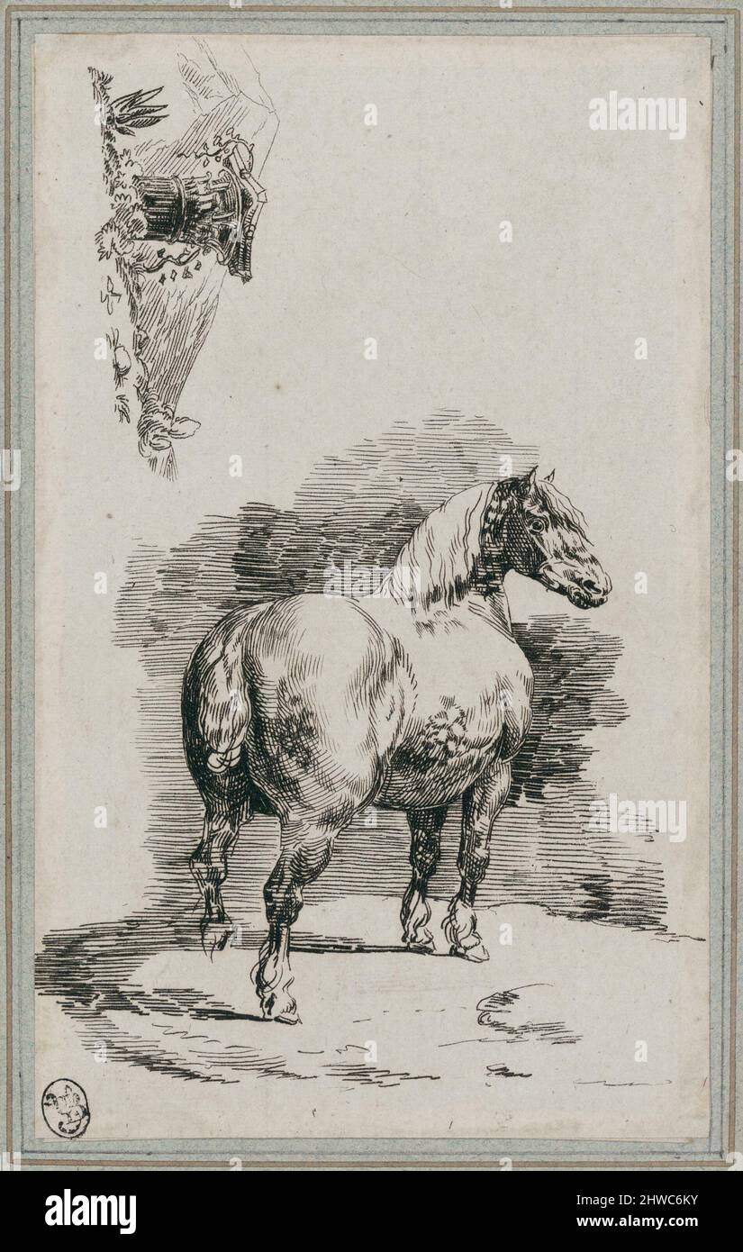 Cheval gris-Pommelé (Ein Apfel-graues Pferd). Künstler: Théodore Géricault, Französisch, 1791–1824 Stockfoto