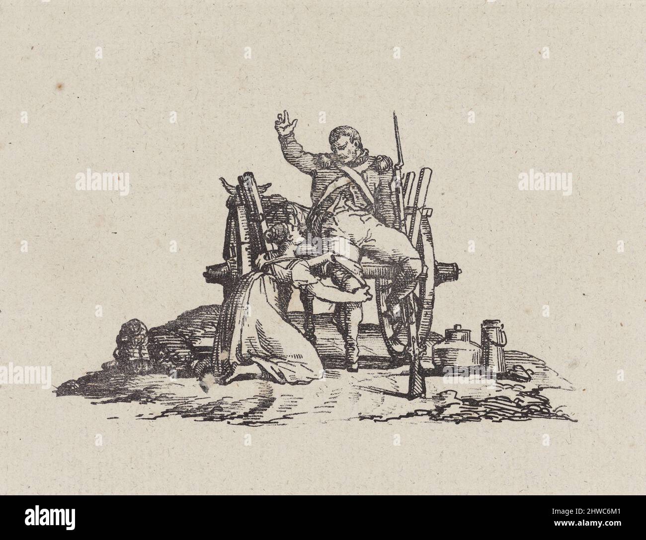 La Laitière et le vétéran (die Milchmädchen und der Veteran). Künstler: Théodore Géricault, Französisch, 1791–1824 Stockfoto