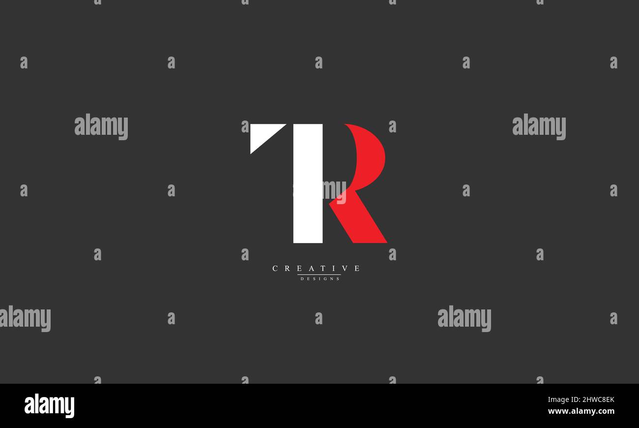 Buchstabenbuchstaben Initialen Monogramm-Logo TR RT T R Stock Vektor