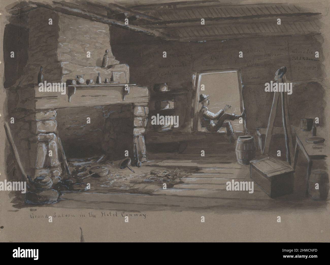 Grand Saloon im Hotel Conway. Künstler: Alfred Wordsworth Thompson, Amerikaner, 1840–1896 Stockfoto