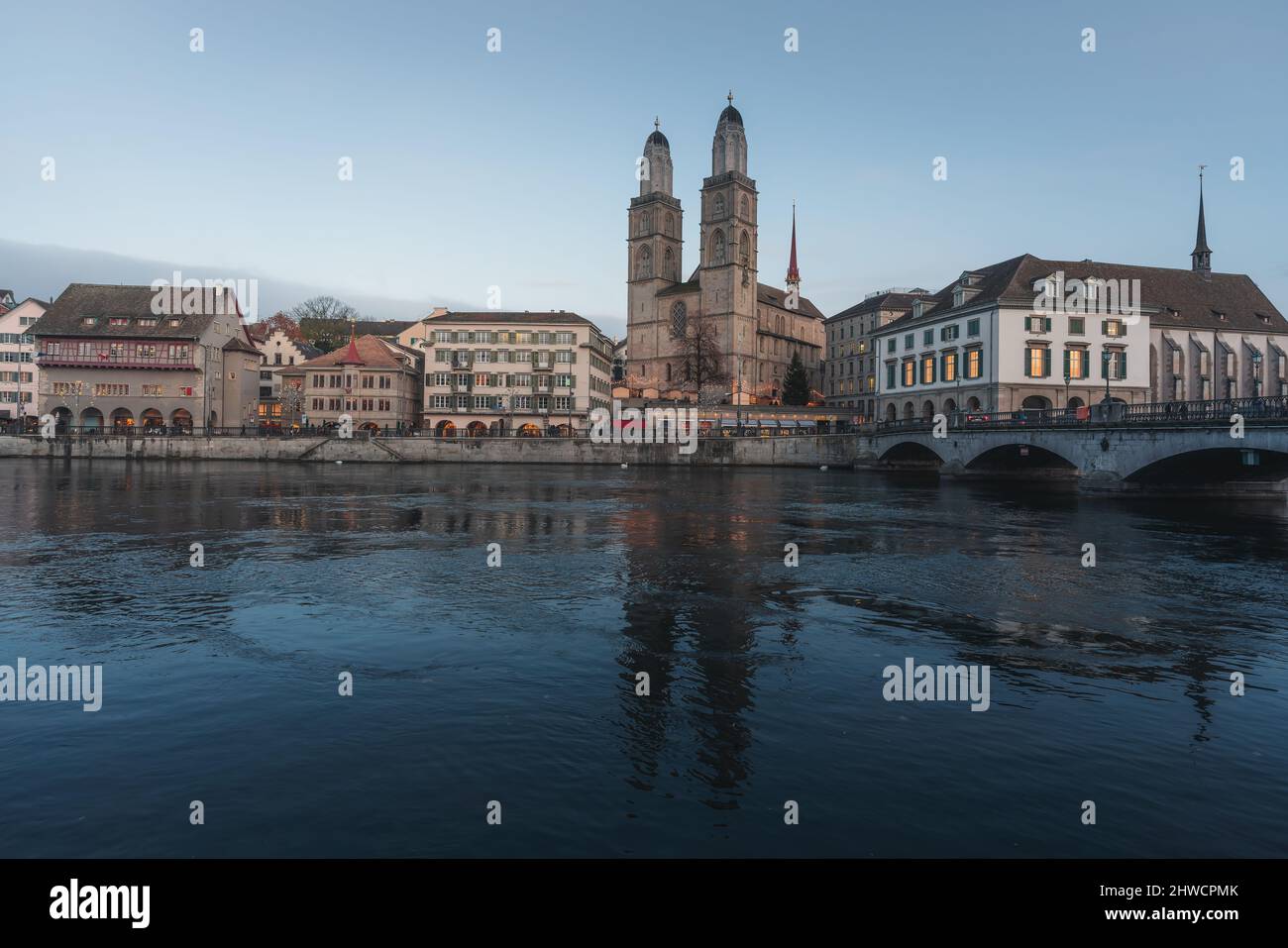 Grossmünster Kirche - Zürich, Schweiz Stockfoto