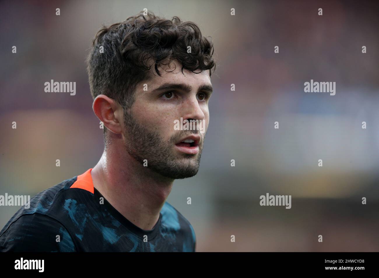 Burnley, Großbritannien. 5.. März 2022 ; Turf Moor, Burnley, Lancashire, England; Premier League Football, Burnley versus Chelsea; Christian Pulisic von Chelsea Credit: Action Plus Sports Images/Alamy Live News Stockfoto