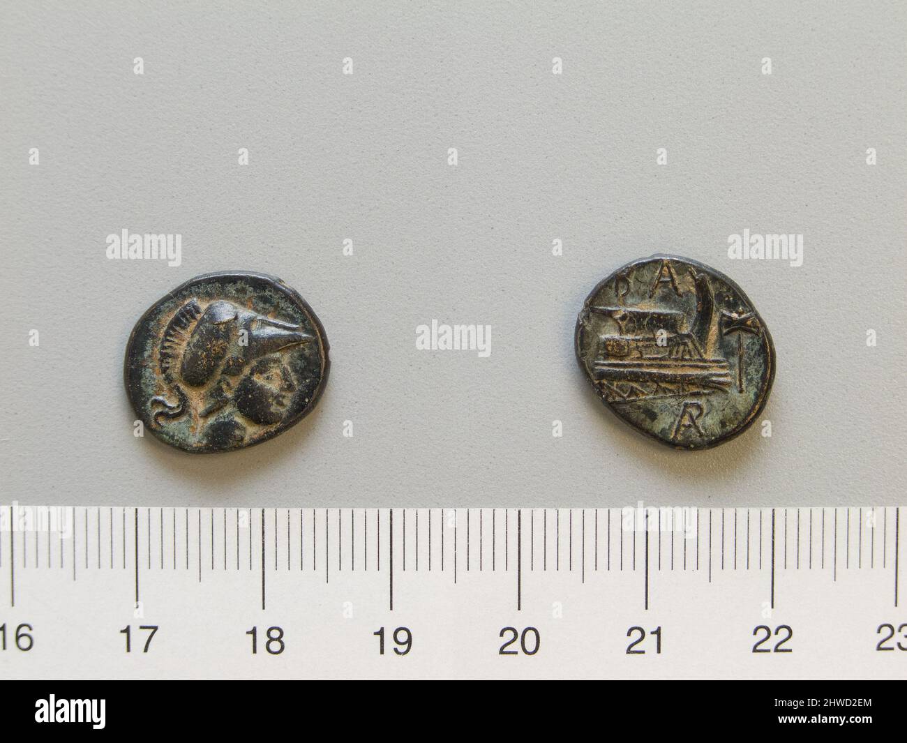 Münze von Demetrius Poliorcetes, König von Makedonien aus Karien. Herrscher: Demetrius I., Poliorcetes, König von Mazedonien, 337–283 v. Chr., regiert 294–288 Münzstätte: Caria Künstler: Unbekannt Stockfoto